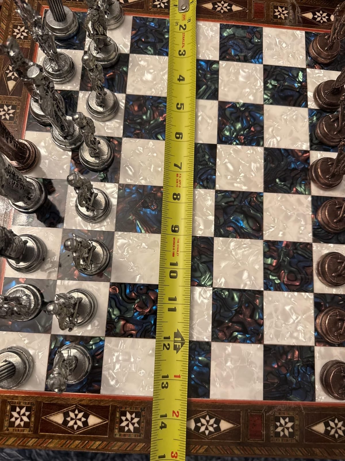 15-Inch Handmade Wooden Chess Set, Metal Pieces & Storage, Black customer photo 1