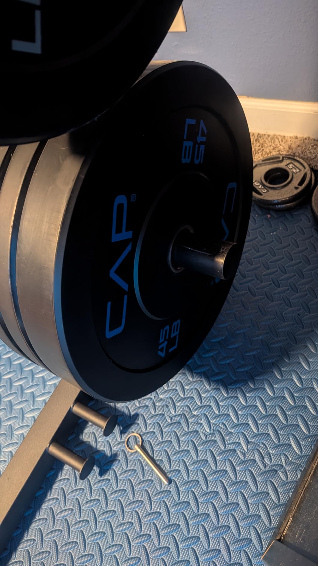 CAP 2-inch Olympic Bumper Plate Weight Set | 100-370 lbs | Multiple Colors | Storage Rack Optional customer photo 2