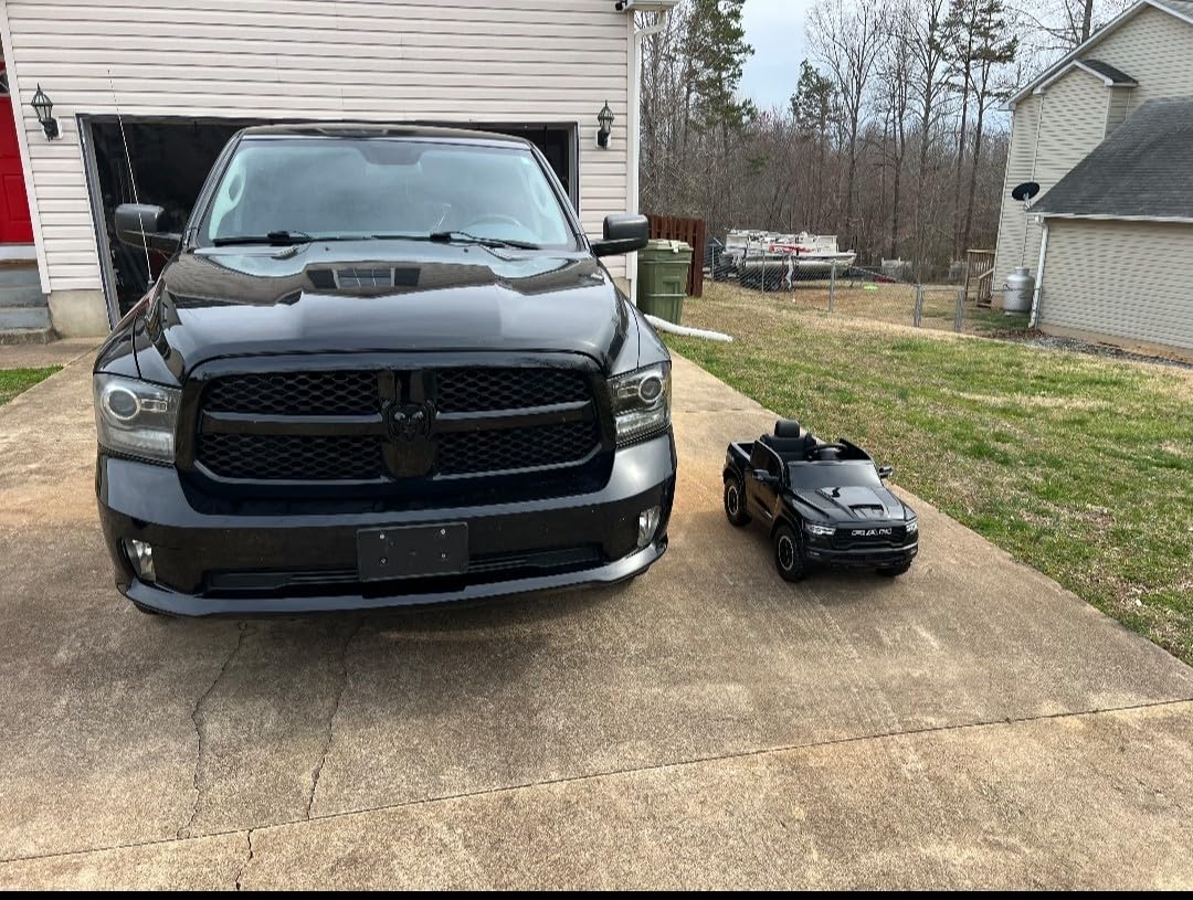 First Ride On 12V Licensed Ram 1500 Ride on Toy for Kids, Toddler Ride on Pickup Truck with Parent Remote Control, Electric Car for Kids with Truck Bed Storage, 3 Point Safety Belt (Black) customer photo 1