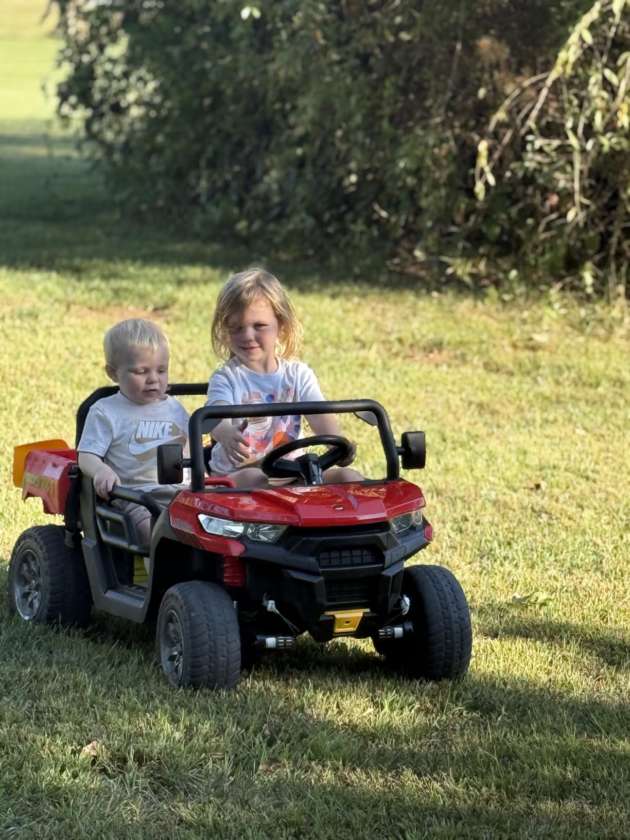 24V Ride on Toys for Kids 4-8, 2 Seater Electric Car with Dump Bed, Black customer photo 2