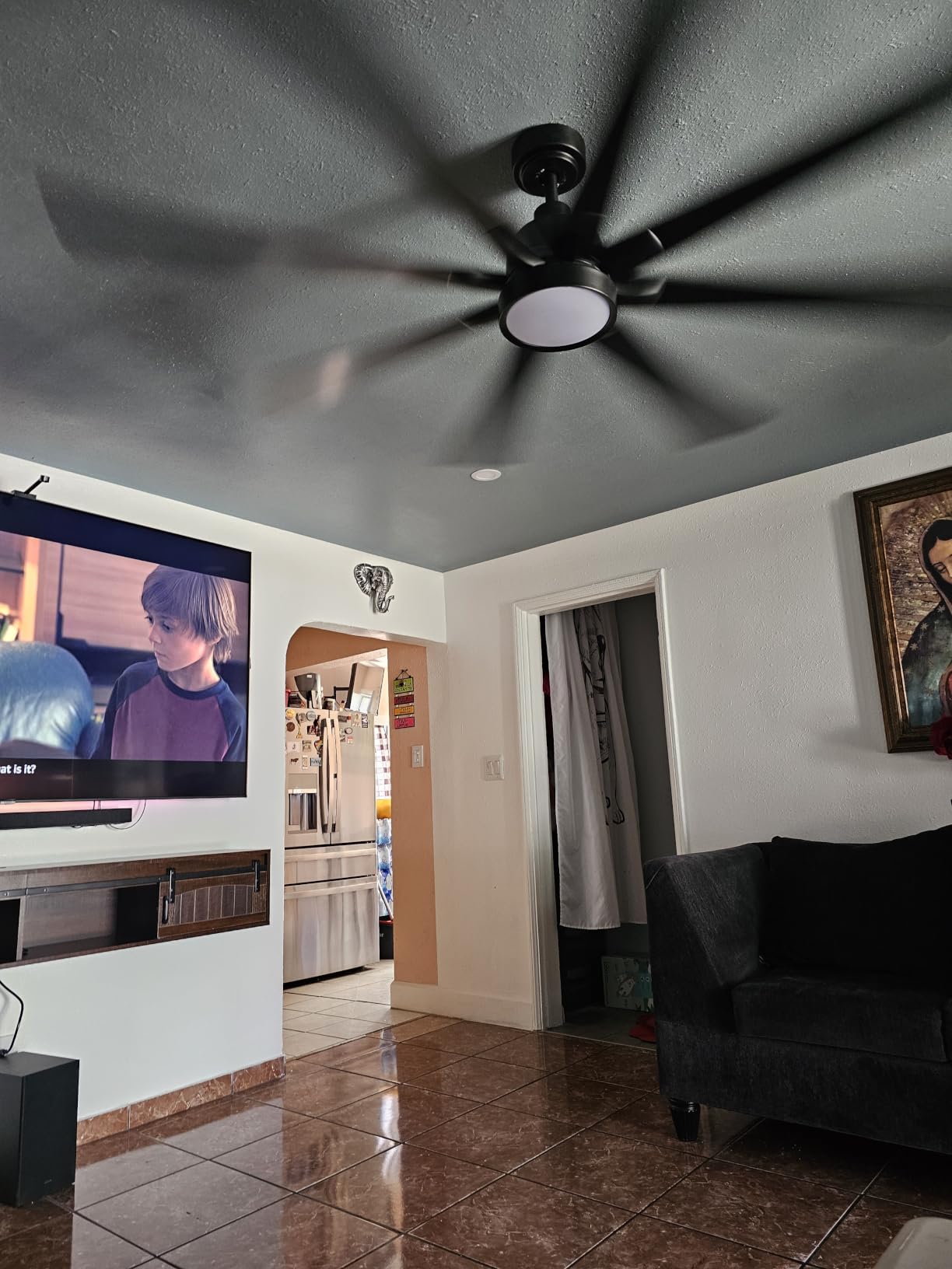 72 Inch Large Ceiling Fans with Lights and Remote, Brushed Nickel customer photo 1