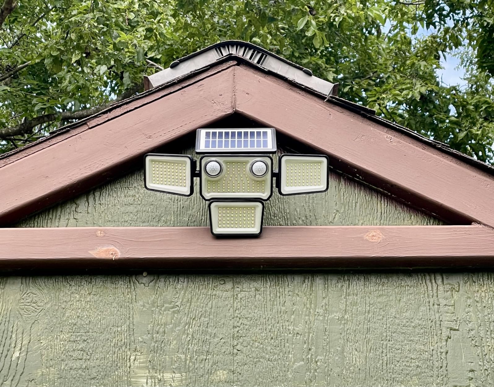 4500LM Solar Lights Outdoor Waterproof, 254 LED Solar Flood Lights Outdoor with 2 Motion Sensor, 4 Heads Security Light for Yard Outside House Garage 2 Pack customer photo 2