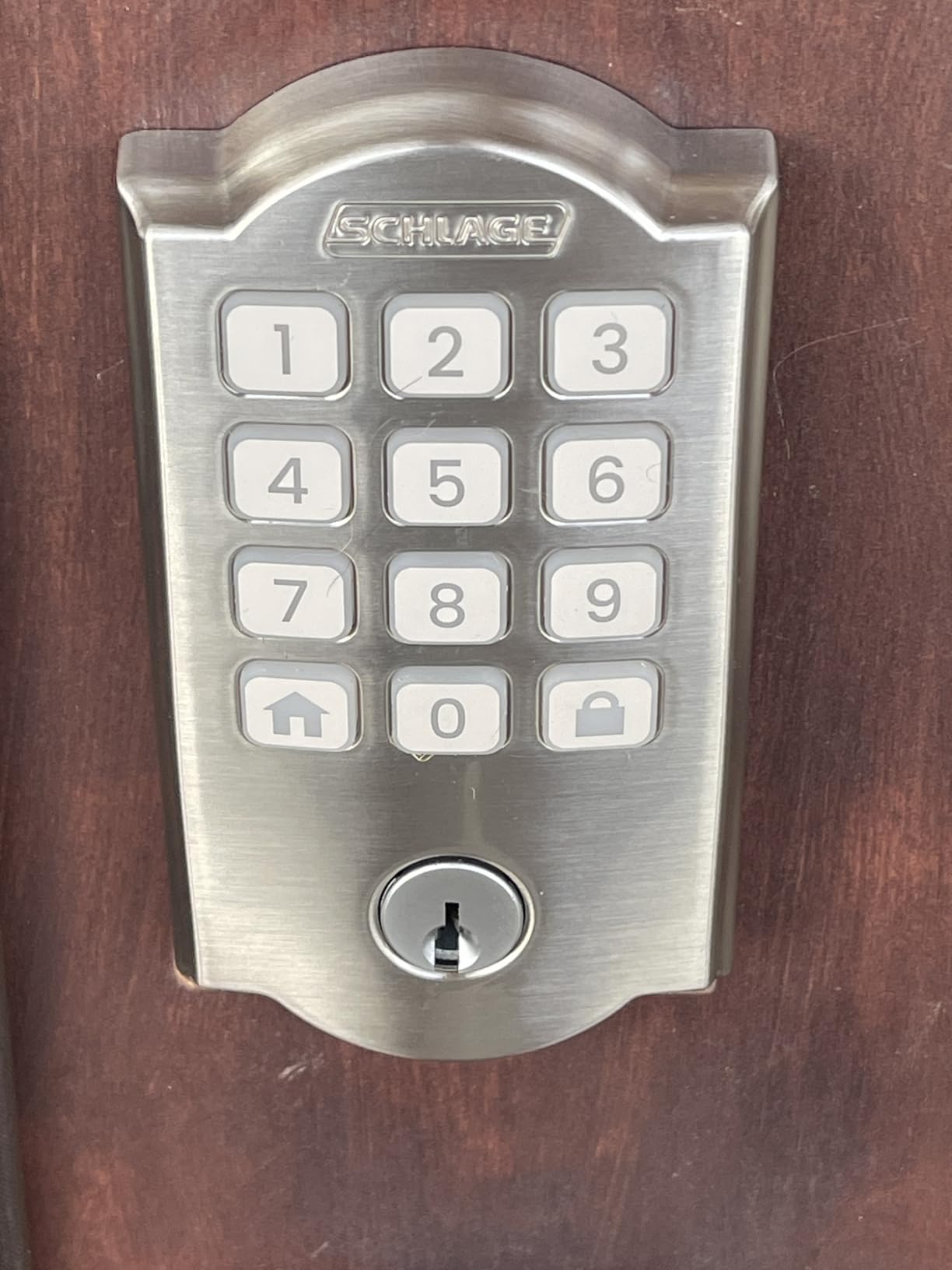Schlage Arrive Smart WiFi Deadbolt Lock with Camelot Trim, Satin Nickel | Keyless entry door lock, Push button keypad, Built-in app control, Alexa, Google Home & Ring compatible, Certified security customer photo 2
