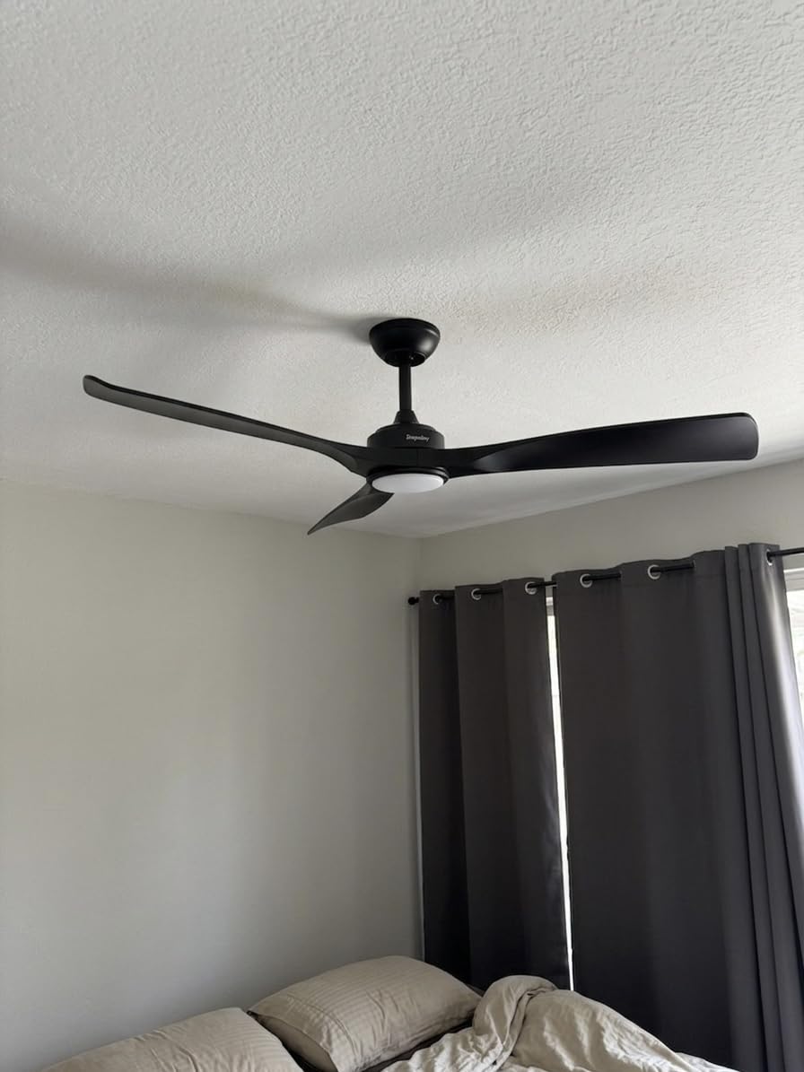 Depuley 52-Inch Ceiling Fan with Light: Black 3 Blade Outdoor Fans for Patios - Dimmable Indoor Fan with Remote Control Fandelier for Living Room Bedroom Porch Quiet Motor Reversible 6 Speed Timer customer photo 2