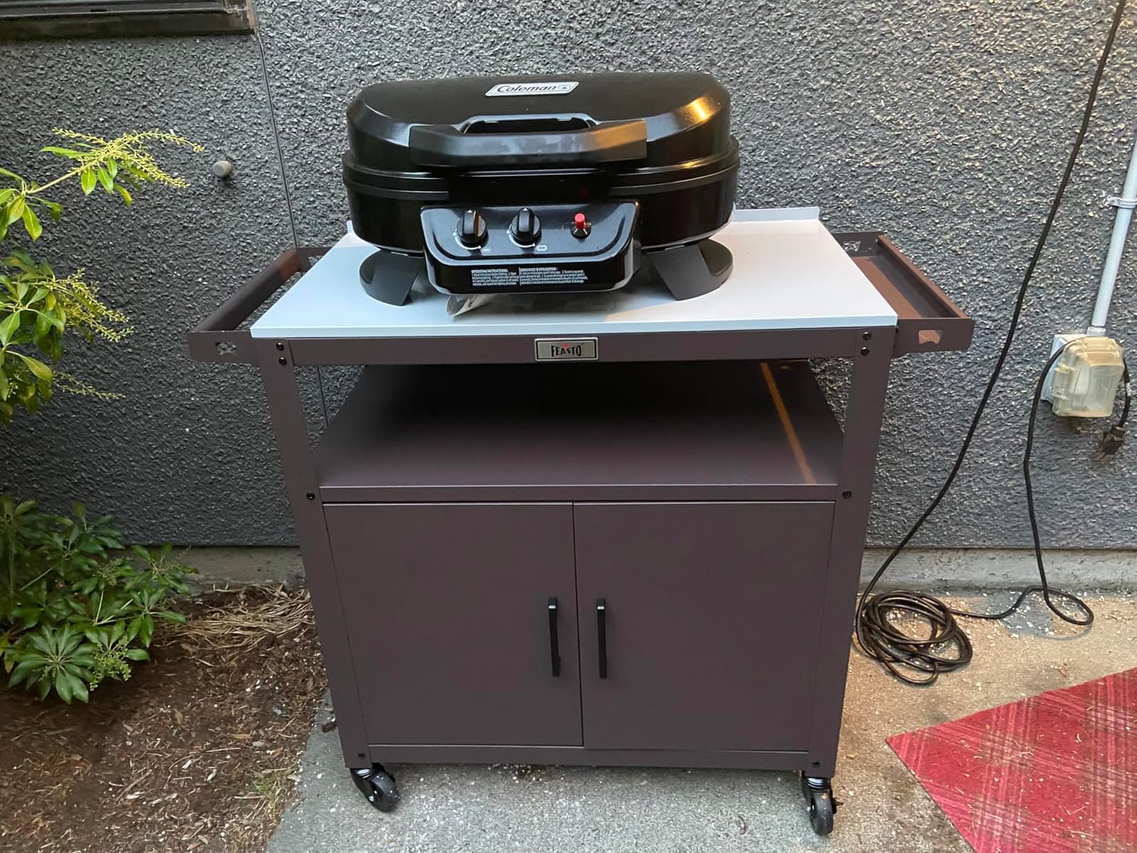 Feasto Outdoor Grill Cart w/Storage Cabinet, Stainless Steel Top, Black customer photo 1