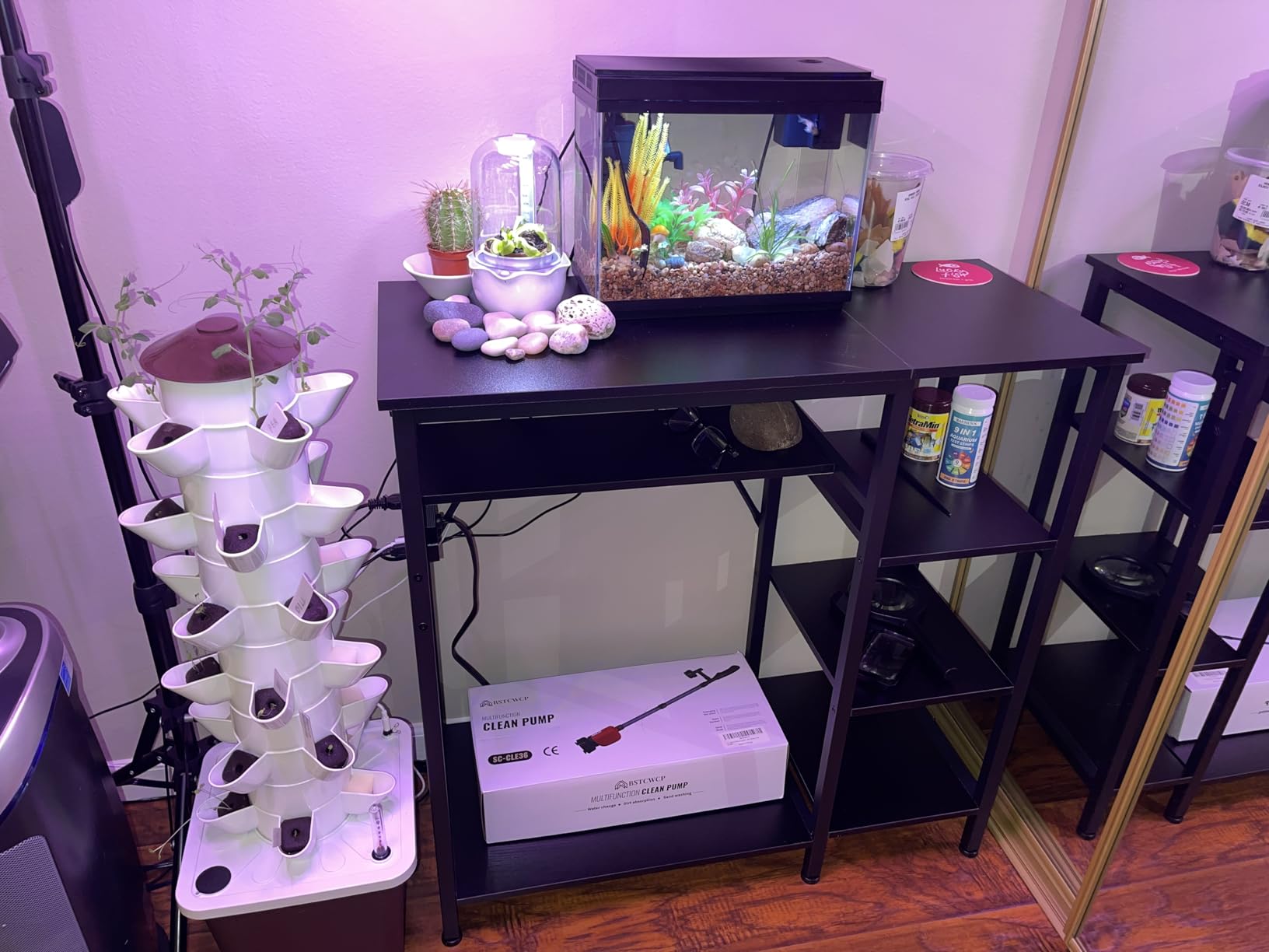 GRLEAF 55-75 Gallon Aquarium Stand: 1000LB Capacity, Built-In Power Outlets, 3-Tier Shelves for Fish Tank Accessories Storage, Heavy-Duty Steel/Wood Hybrid for Fish & Reptile Tanks | Excludes Tank customer photo 1
