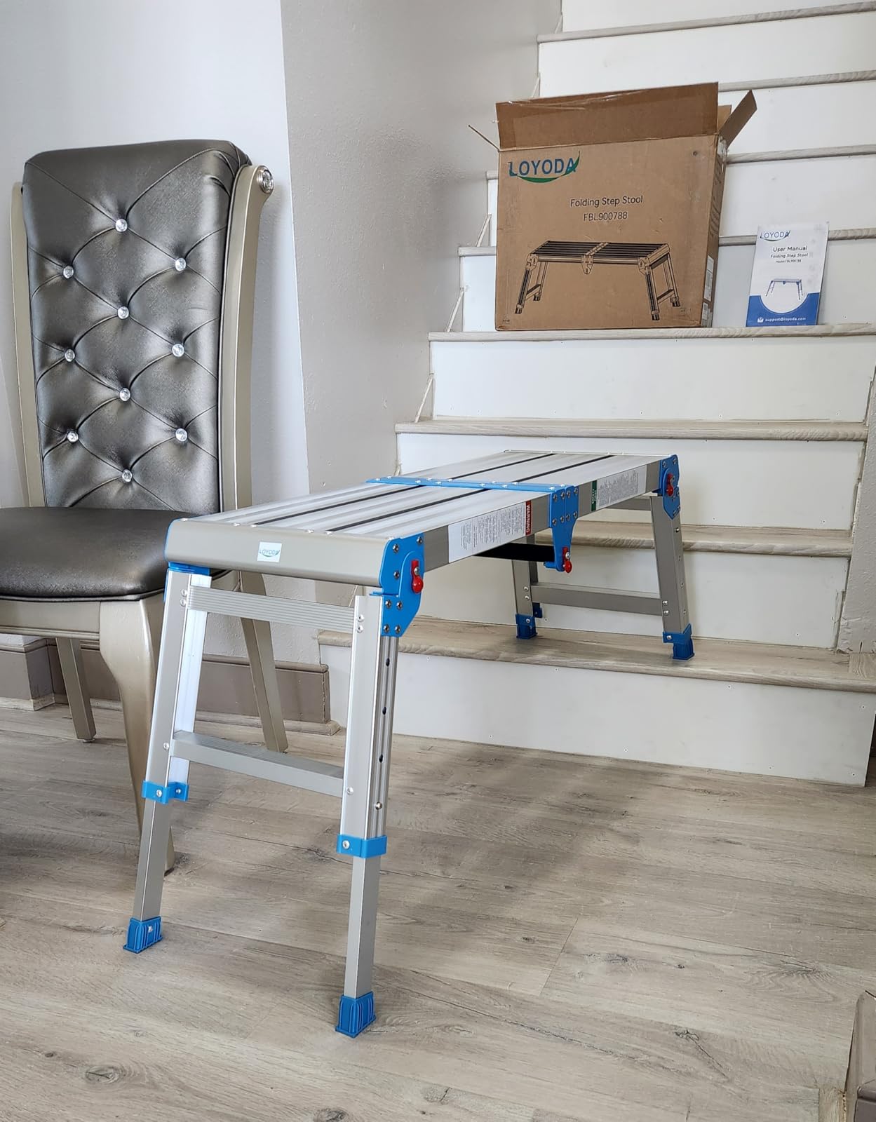 Loyoda Work Platform 500 lbs with One-Touch Automatic Fold, Larger, Blue customer photo 1