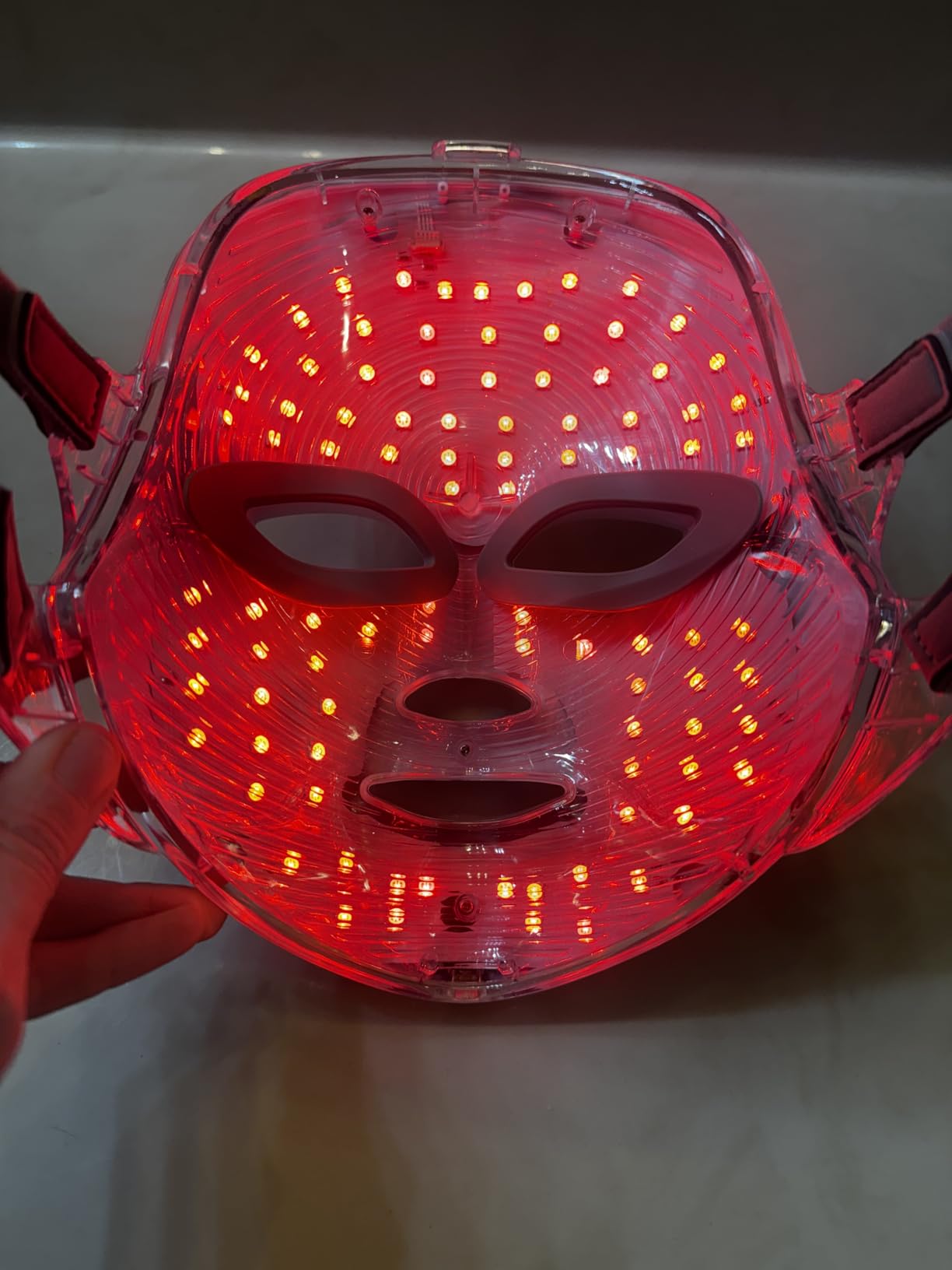 7-1 Colors Red Light Therapy For Face,LED Facial Skin Care Mask,Red Light Mask for Face, LED Facial Mask Light,Salon or Home,White. customer photo 1