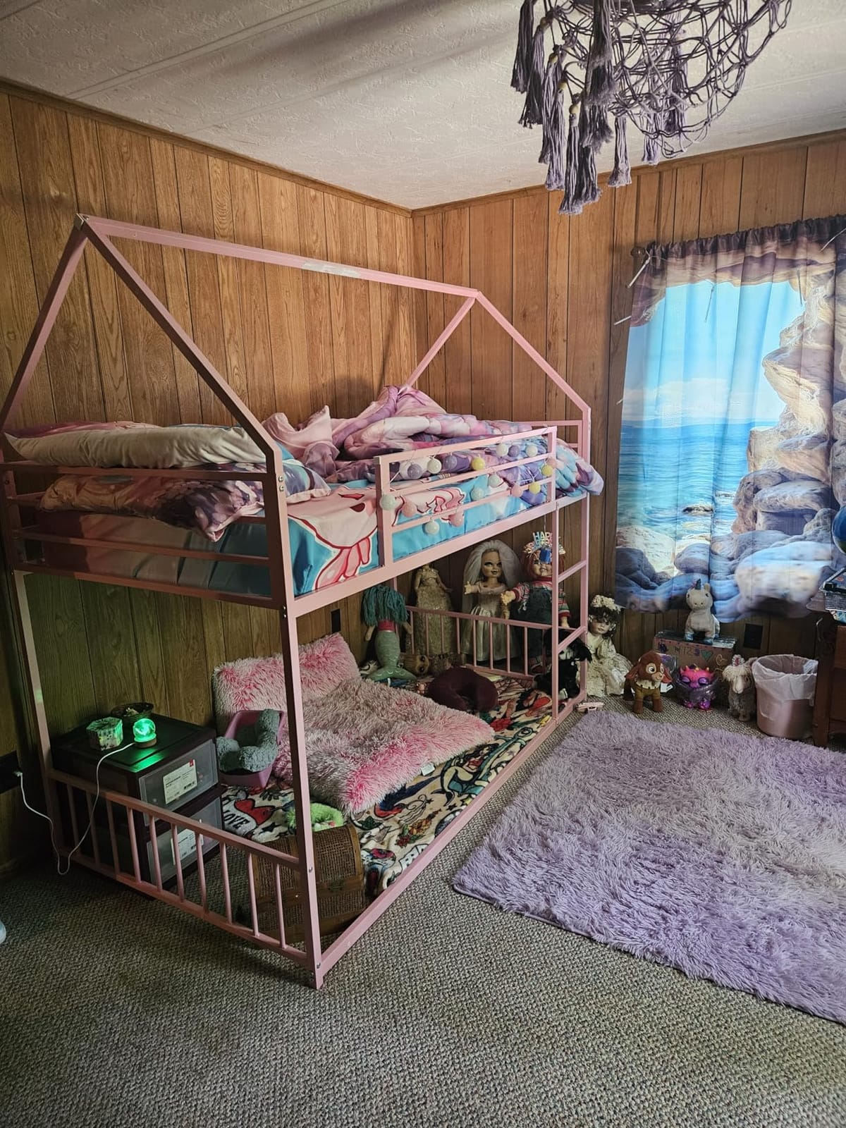 LIKIMIO Bunk Bed Twin Over Twin, House Bunk Bed Frame with Ladder, White customer photo 1