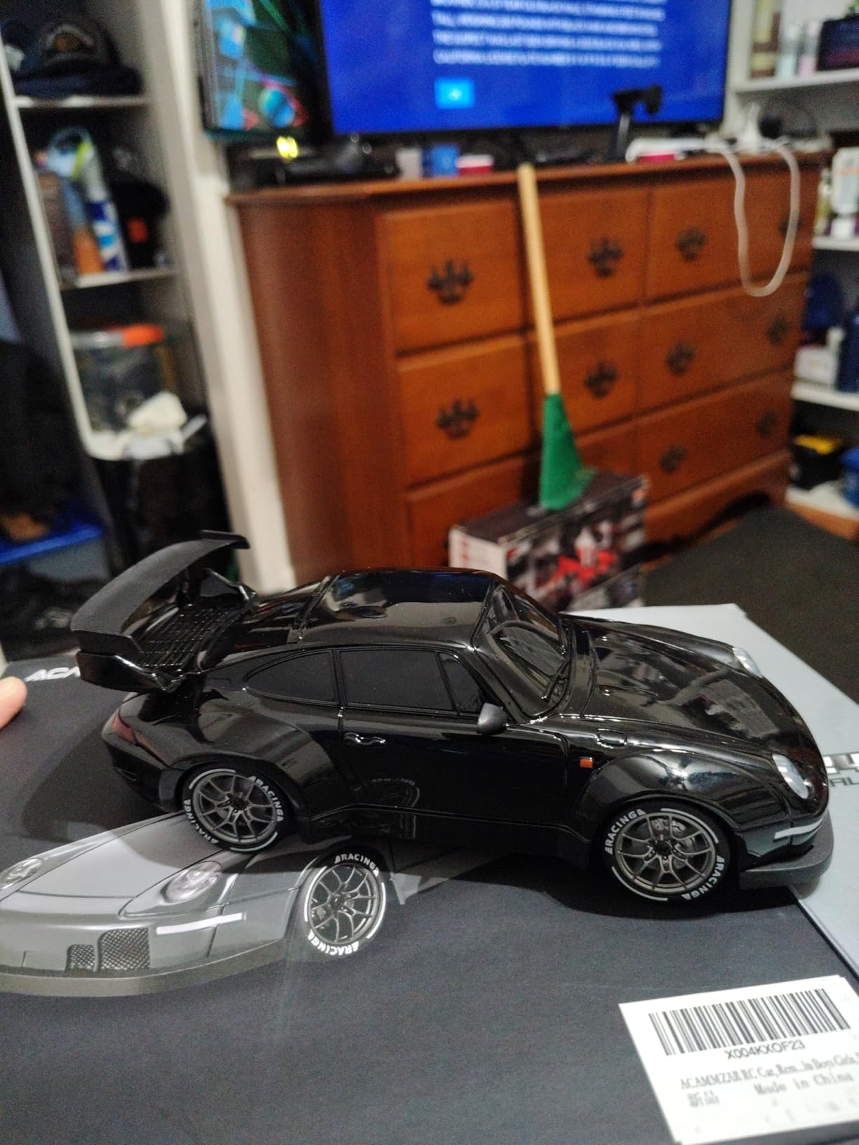 ACAMMZAR RC Drift Car with Gyro, 1:24 Full Proportional Remote Control Car, 25KM/H 4WD High Speed RC Cars with Lights, Extra Racing Tires, Vehicle for Adults Kids Boys Girls, Black customer photo 2