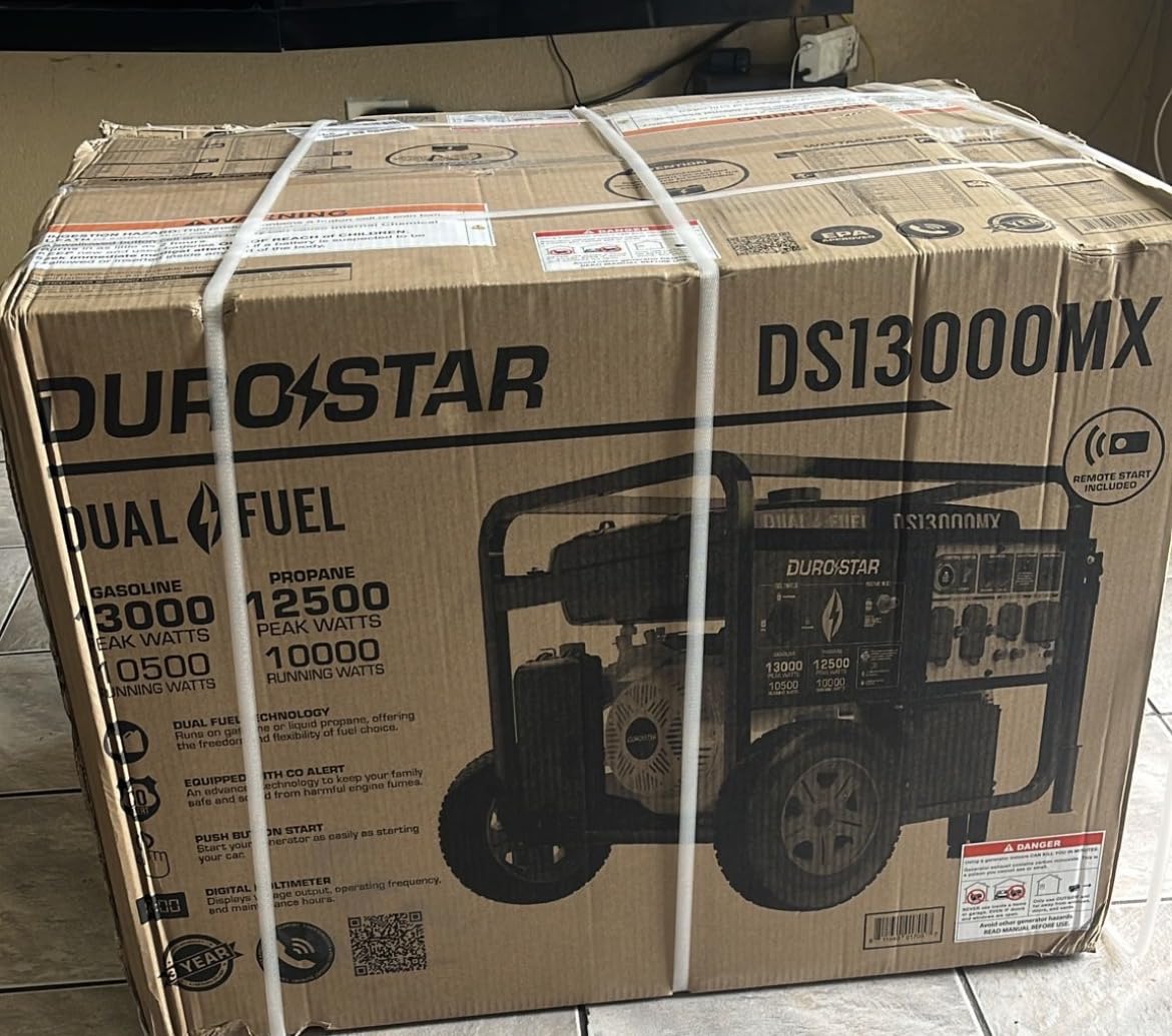 DuroStar DS13000MXT 13,000-Watt 500cc Tri Fuel Portable Generator - Gas, Propane & Natural Gas, Remote Electric Start, Whole Home Power Backup, Transfer Switch Ready, RV & Emergency Ready customer photo 2