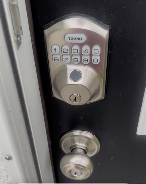 TEEHO TE012W WiFi Fingerprint Smart Door Lock for Front Door, Satin Nickle customer photo 2