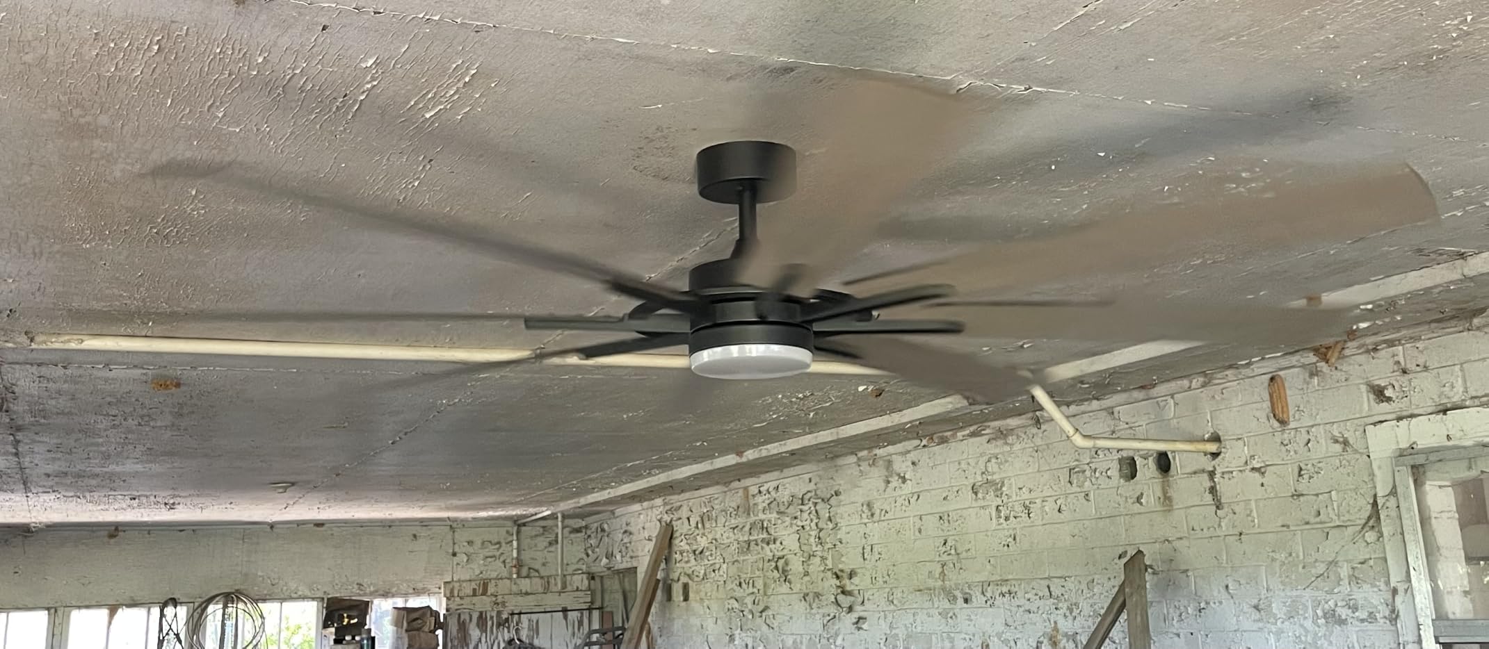 Large Ceiling Fans with Lights: Modern 72 Inch 8 Blade Outdoor Ceiling Fan with Remote APP Control - Dimmable Black Big Fan Light Indoor Reversible 6 Speed Quiet DC Motor customer photo 2