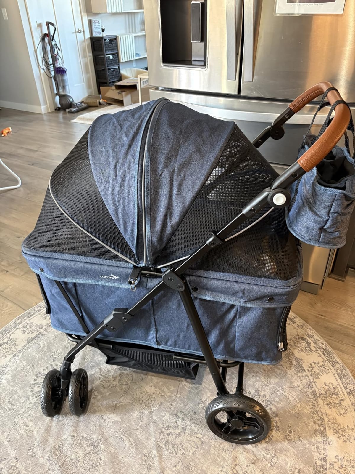 Dog Stroller for Large & Medium Dogs (20–132 lbs), for 2 Small Dogs | Pet Stroller, Extra Large Heavy Duty, Foldable & Ventilated, Pink or Navy customer photo 1