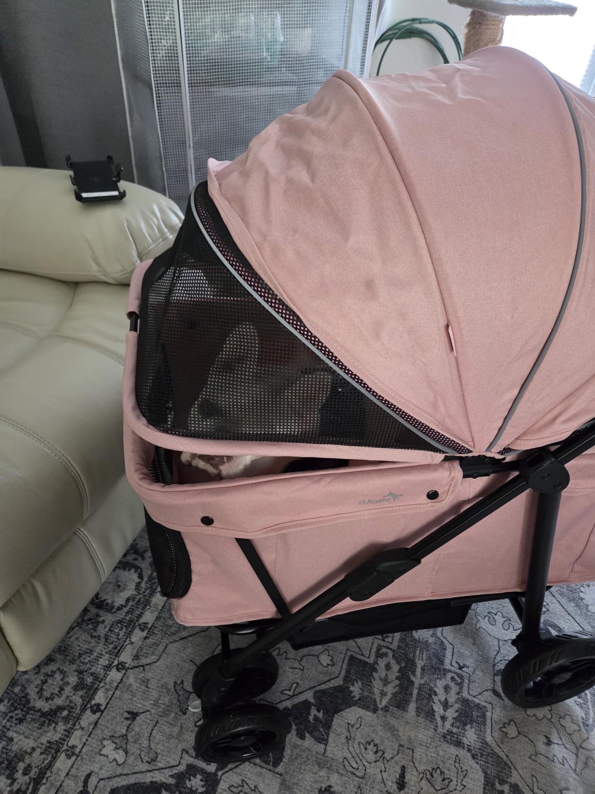 Dog Stroller for Large & Medium Dogs (20–132 lbs), for 2 Small Dogs | Pet Stroller, Extra Large Heavy Duty, Foldable & Ventilated, Pink or Navy customer photo 2