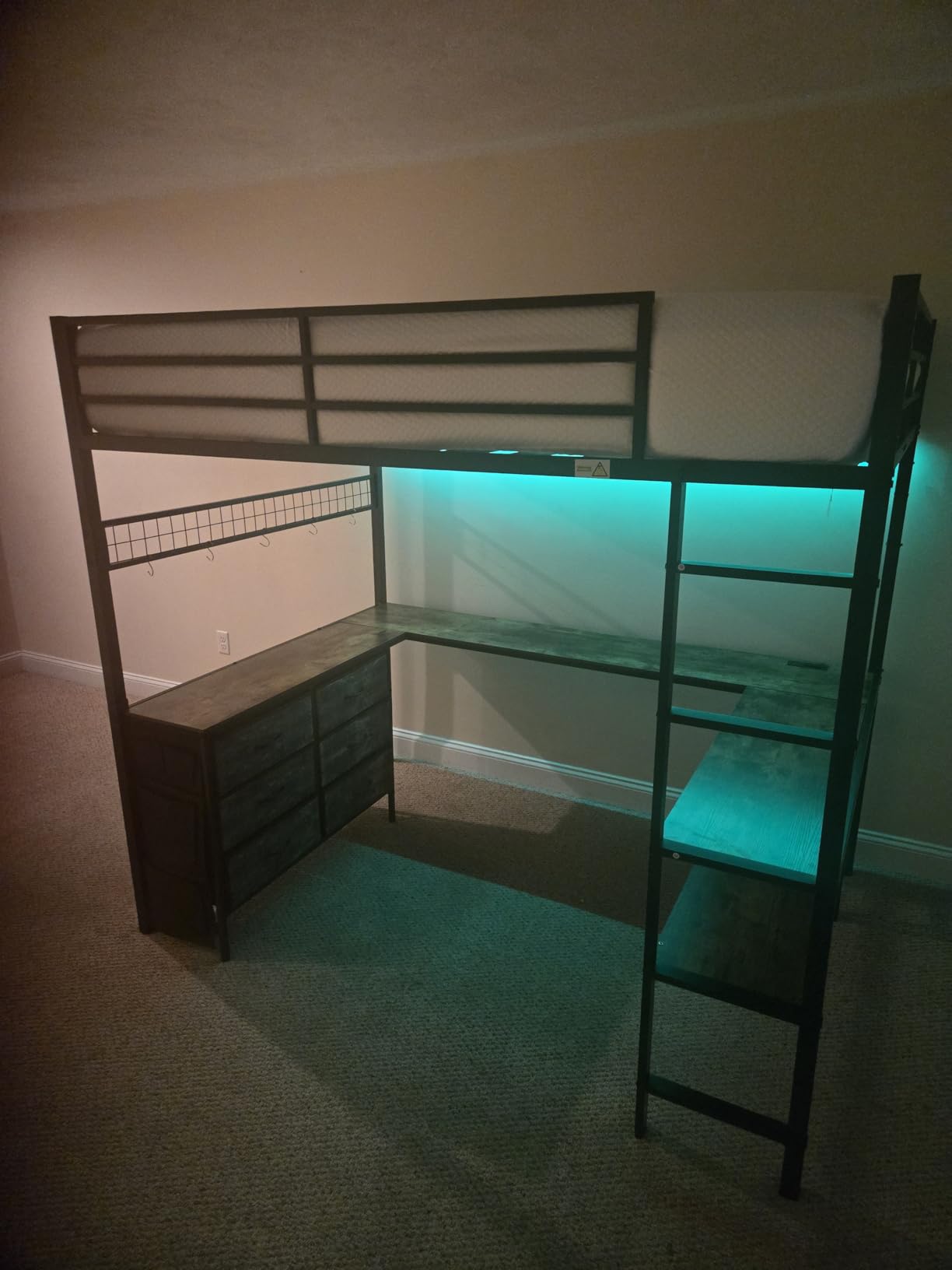 ADORNEVE Loft Bed Full Size with U-Shaped Desk, 6 Drawers, Rustic Brown customer photo 1