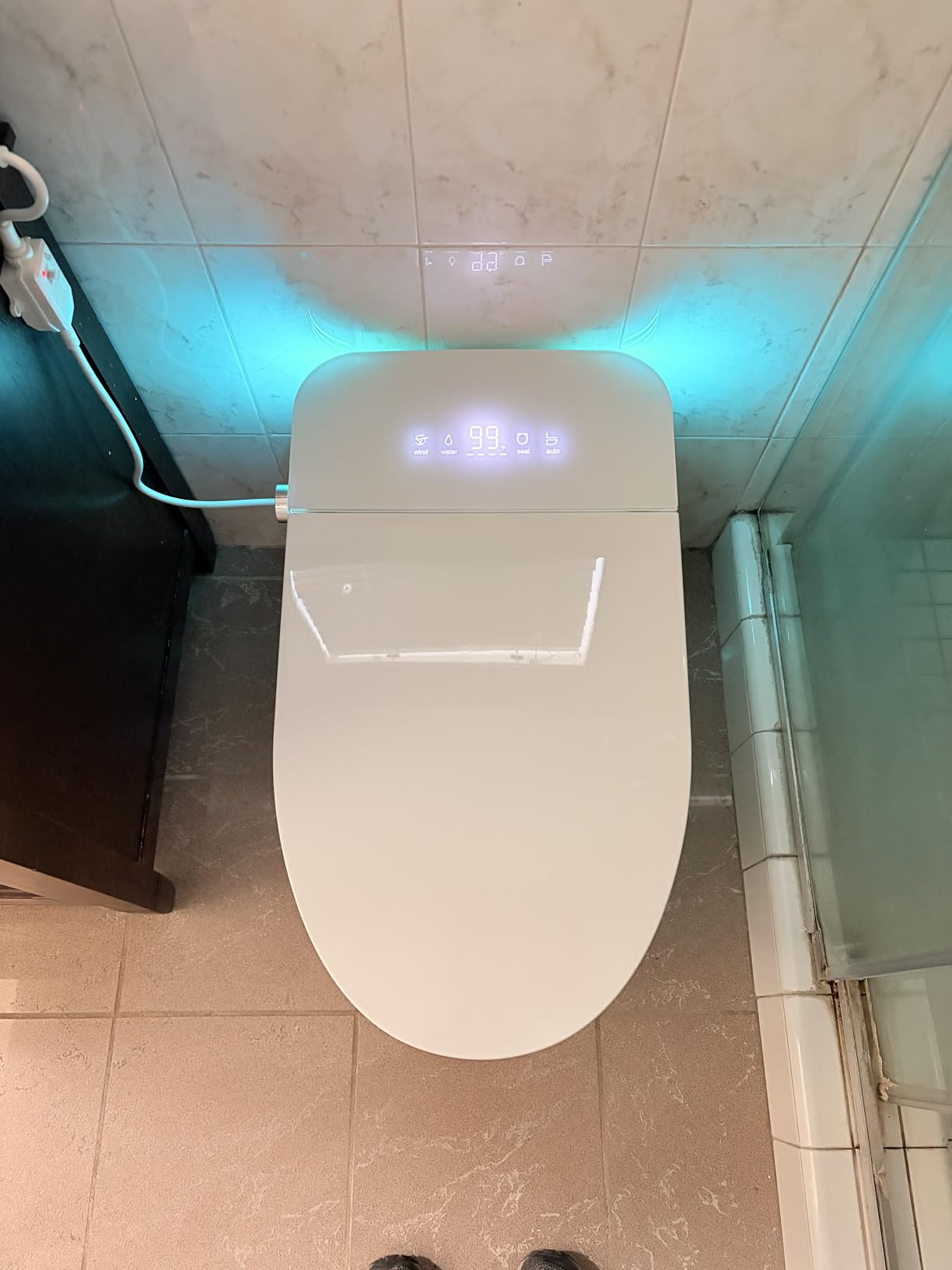 Smart Toilet with Bidet Built In, Auto Open Close, Foam Shield TC02 customer photo 2