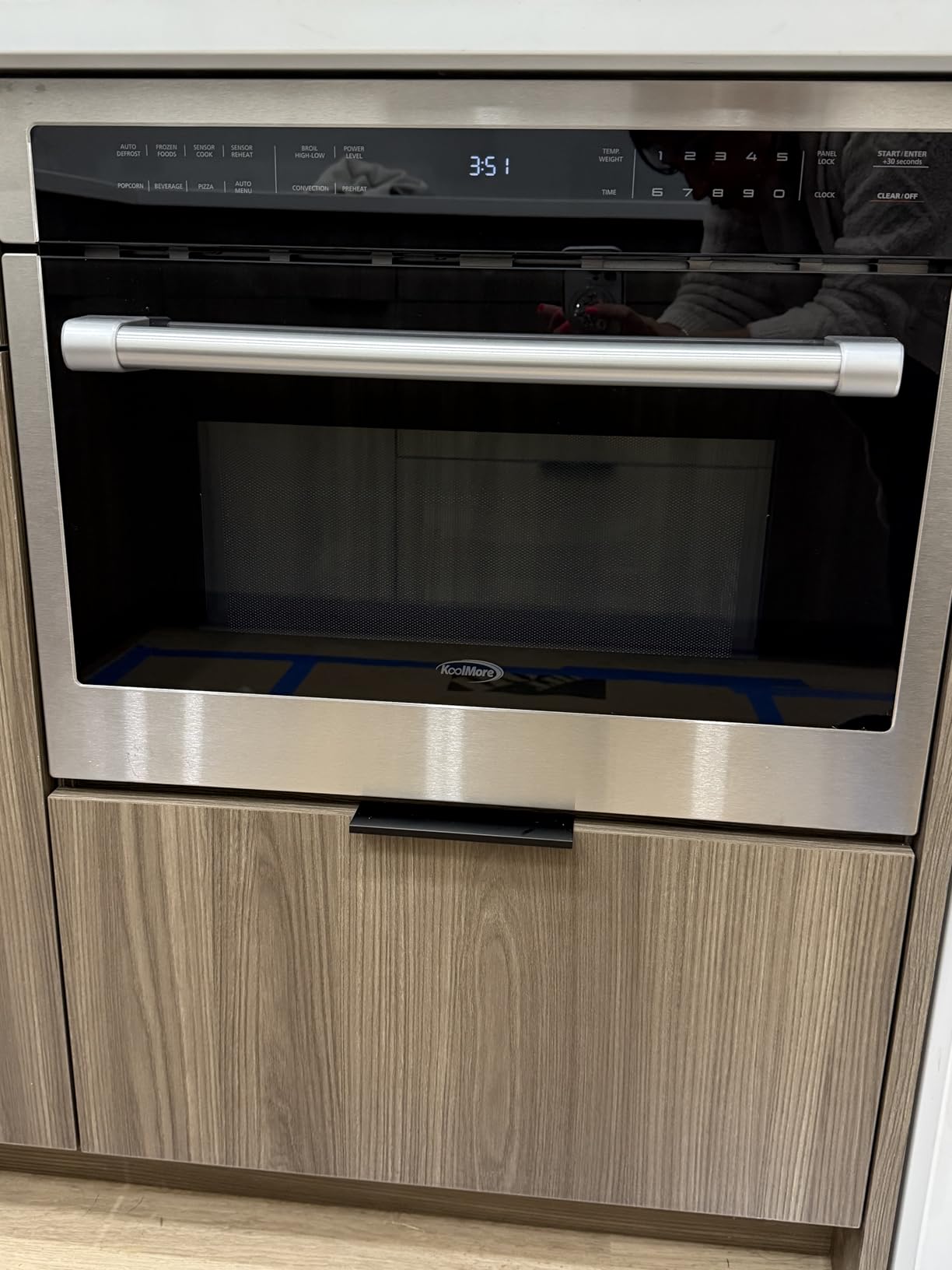 KoolMore Reserve Built-in Microwave Convection Oven with Air Fry, 3-in-1 Combo, Sensor Cook, Soft-Close Door, Stainless Steel, 24 in. / 1.6 cu. ft. with NEMA 5-20P Plug in Black customer photo 1