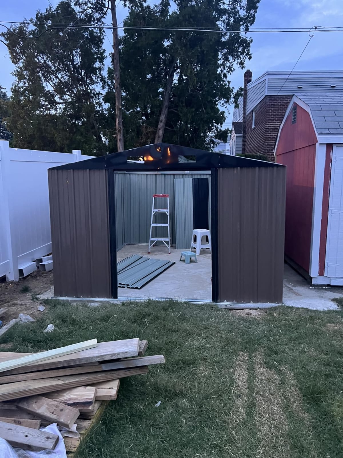 Aoxun 10 x 12FT Outdoor Storage Shed with Double Hinged Large Door, Brown customer photo 1