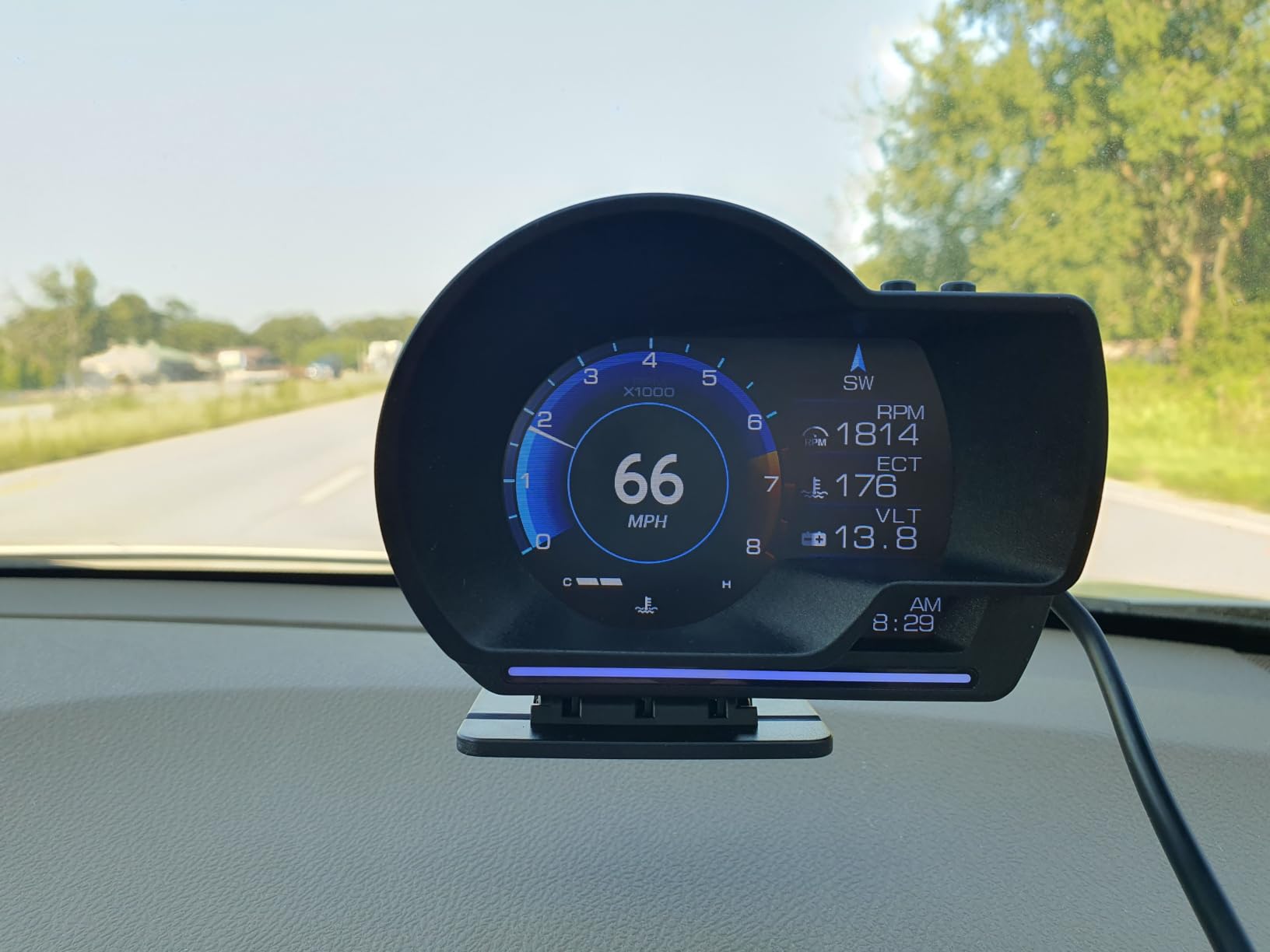 OBD2 GPS Dual System Car HUD Display - Digital Speedometer with Water Temp Voltage RPM - Universal Heads Up Display for Most Vehicles customer photo 1