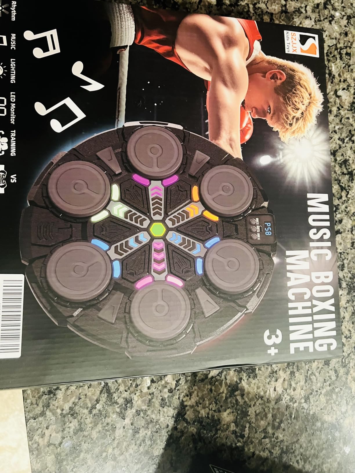 Music Punching Machine for Kids Adults,Bluetooth Wall Mounted Boxing Trainer with Gloves,Rhythm Lights,2 Player Battle Mode,Reaction Training Pad,Home Gym Sport Toys Gifts for Boys Girls Teens 3-12+ customer photo 2