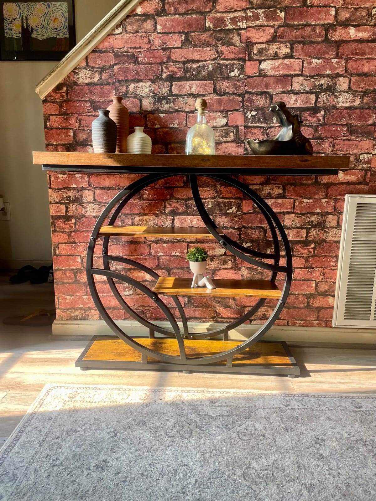 Huuger 41.3 Inch Entryway Table with Artistic Curved Metal Frame,Sofa Table customer photo 2