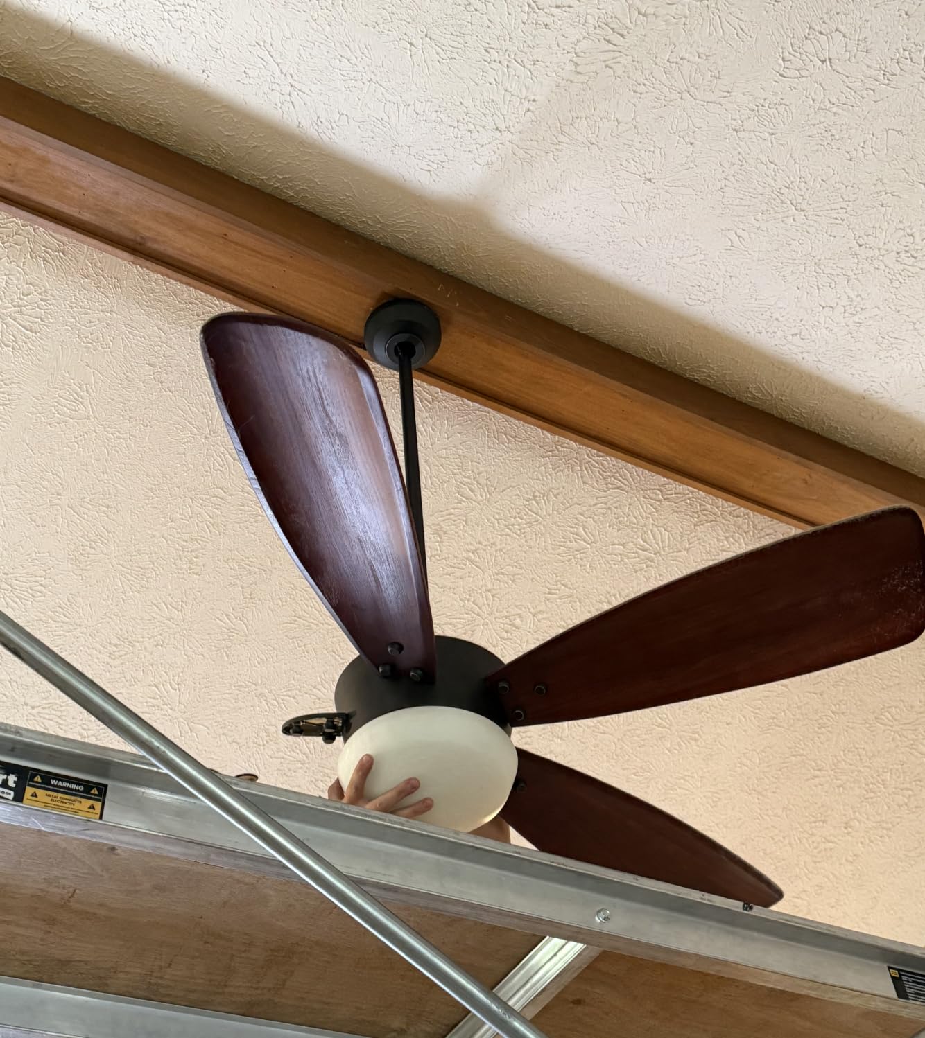 72'' Black Large Ceiling Fan with Lights for Indoor/Covered Outdoor customer photo 1