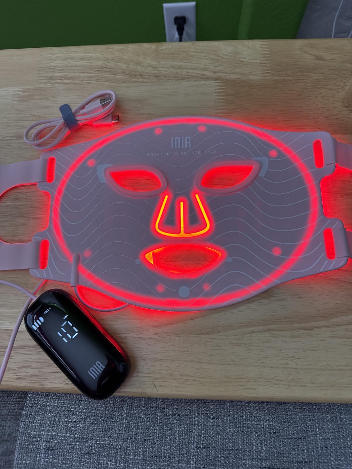 INIA Red Light Therapy Mask for Face, 850nm NIR, Red/Blue LED Light 4 Modes customer photo 2