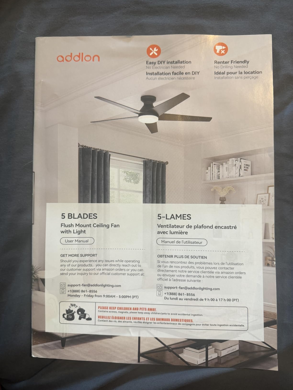 addlon 60 Inch Solid Wood Ceiling Fans with Lights and Remote Control customer photo 1