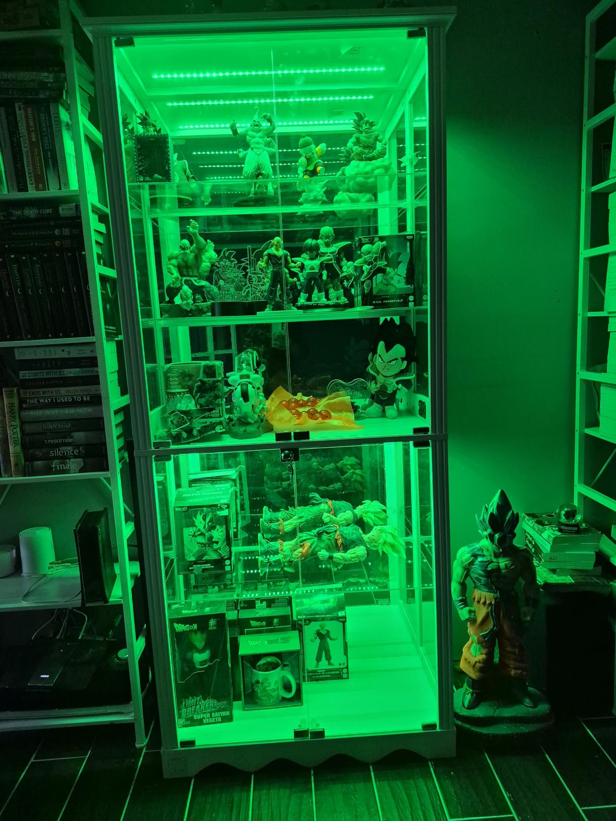 Dystler Display Cabinet with Glass Doors, RGB Lights for Collectibles customer photo 1