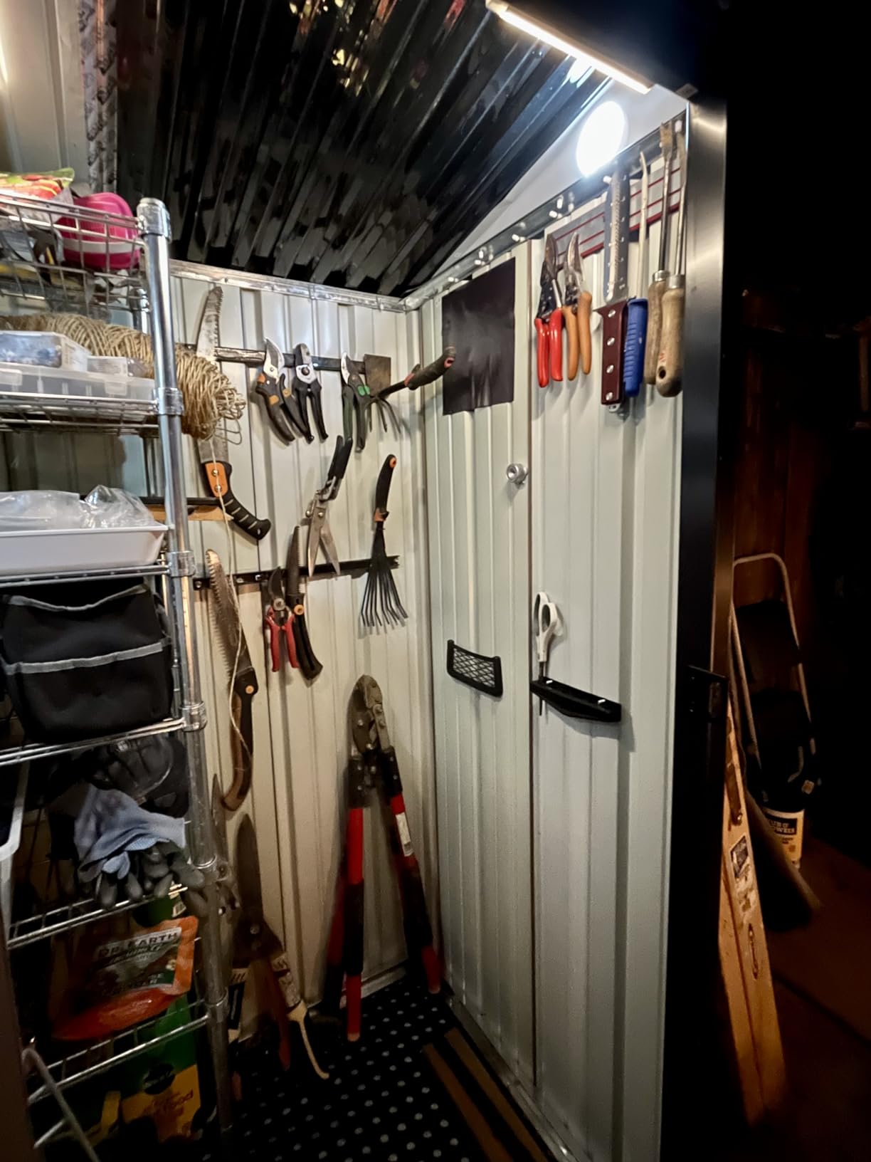 GUNJI 10 x 8 FT Shed Outdoor Storage Shed Metal Garden Shed with Lockable Door Outside Waterproof Tool Shed for Backyard, Patio, Lawn (Gray) customer photo 1