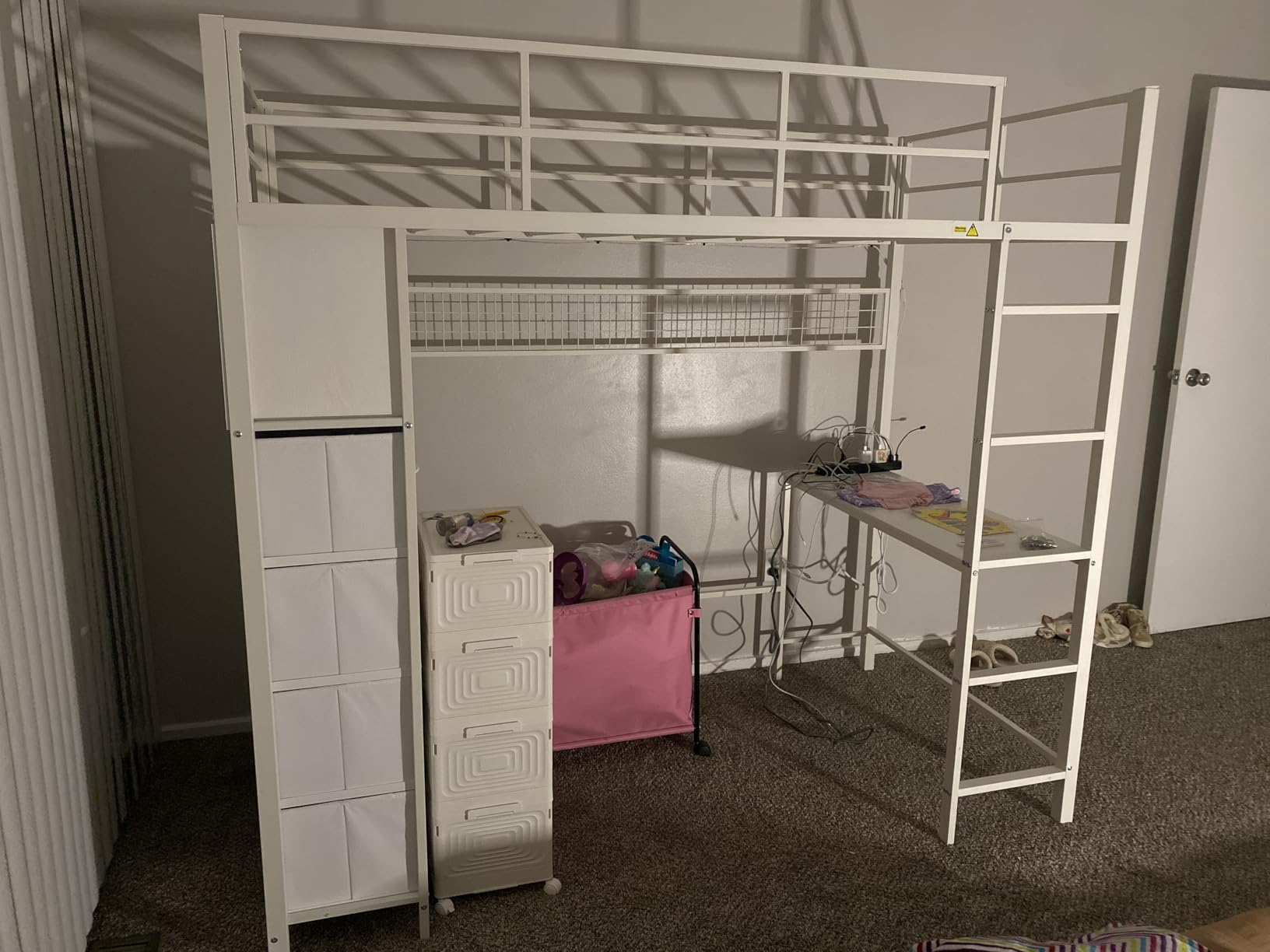 ADORNEVE Loft Bed Full Size with Desk and 8 Storage Drawers, Grey customer photo 2