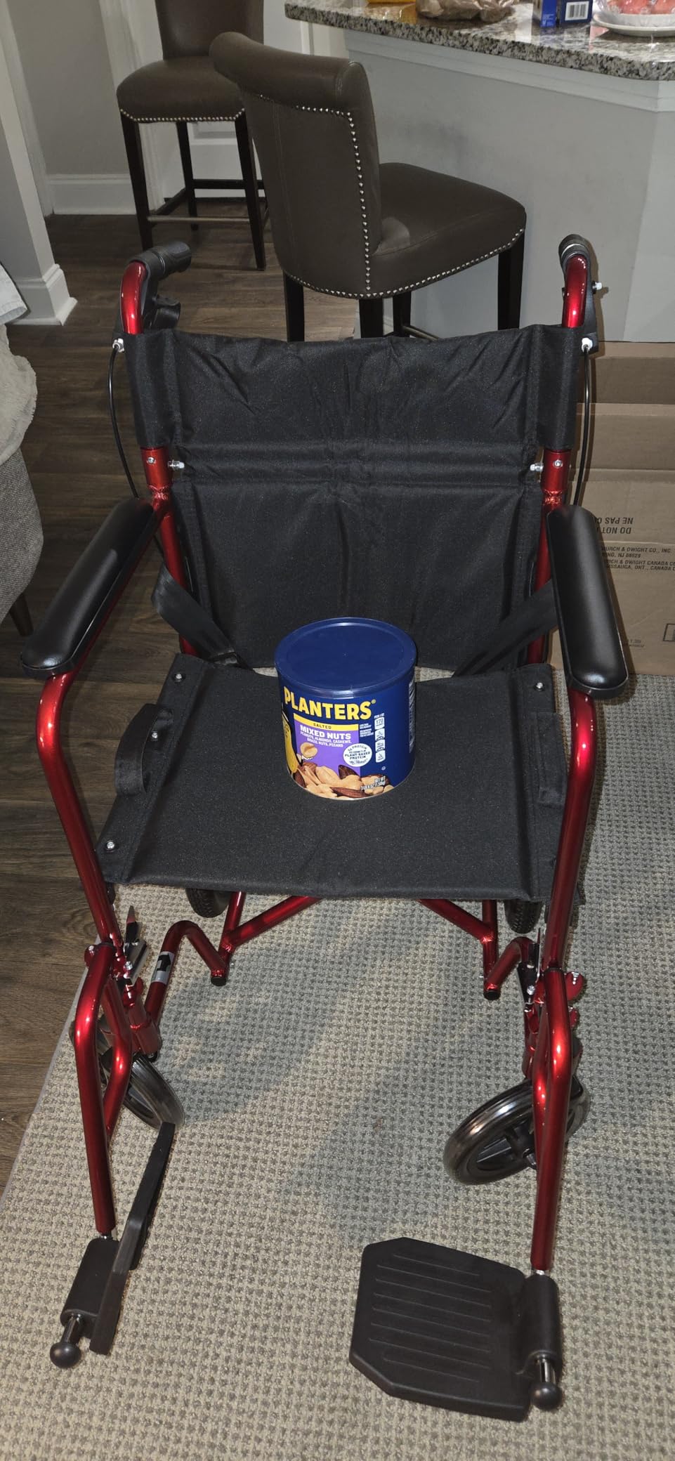 EconoHome Light Weight Wheelchair - Expedition Folding Transport Wheelchairs for Adults with Hand Brakes - Portable Ultra Lightweight Wheel Chair - Fully Assembled, Cover Included - 300 lb Capacity customer photo 1