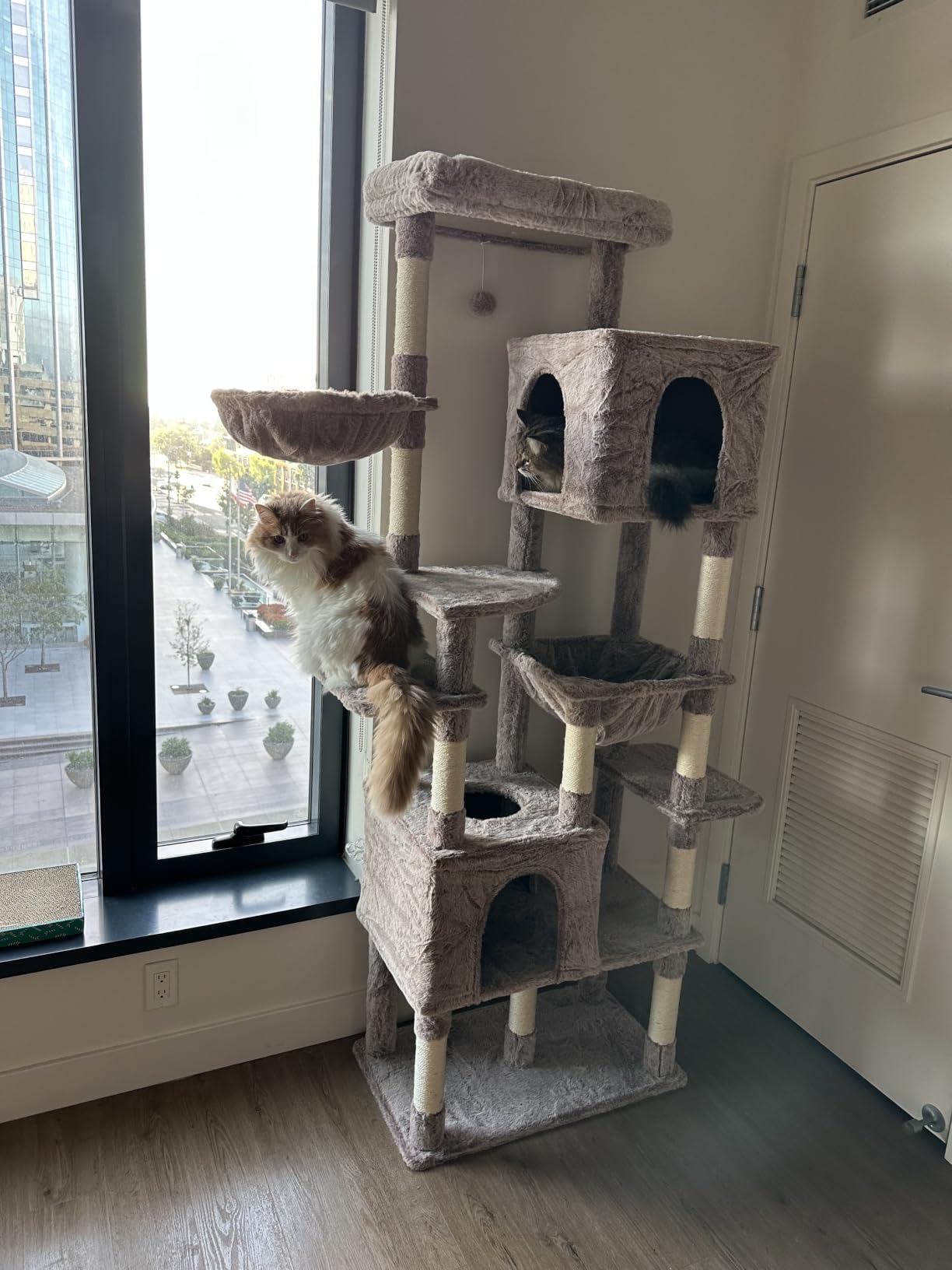 Heybly Cat Tree, 76-Inch Tall Heavy Duty Cat Tower for Big Cats HCT039G customer photo 1