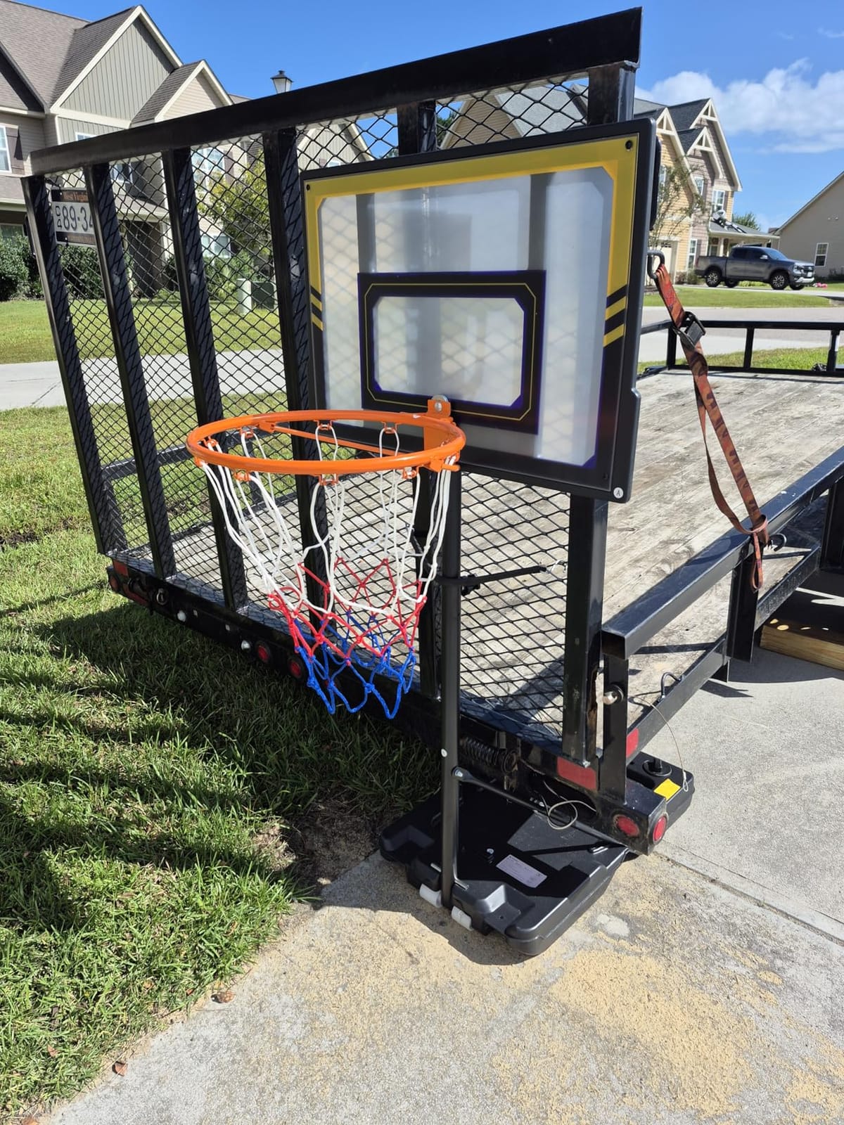 TONBUX Kids Basketball Hoop Outdoor, 3.5-7ft Stepless Adjustable Height, Portable Basketball Hoop for Kids in Backyard, Driveway and Indoor, Shatterproof PC Backboard customer photo 1