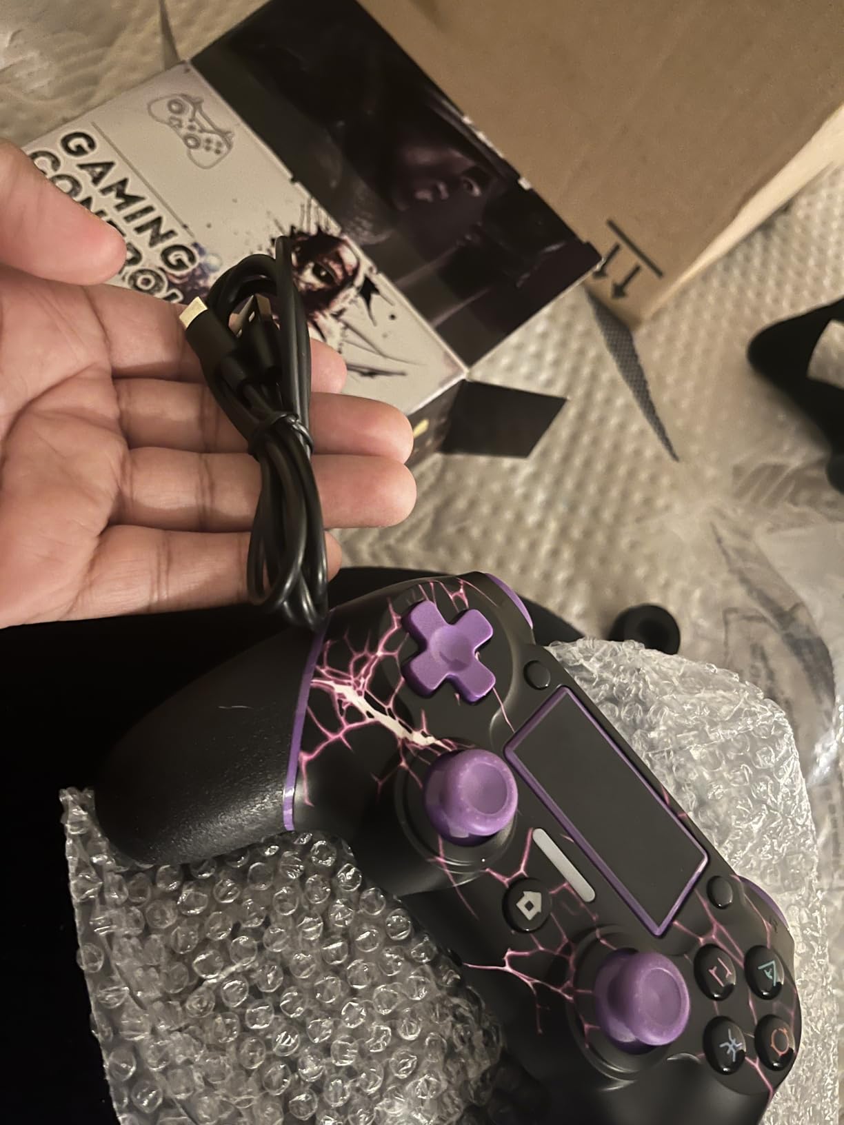 VidPPluing Wireless Controller Compatible with PS5/Android/IOS/MAC/Steam Deck, Gamepad with LED Lighting/Hall Effect Trigger/Turbo/Macro/Dual Vibration/3.5mm Headset Jack/1500 mAh Battery customer photo 1