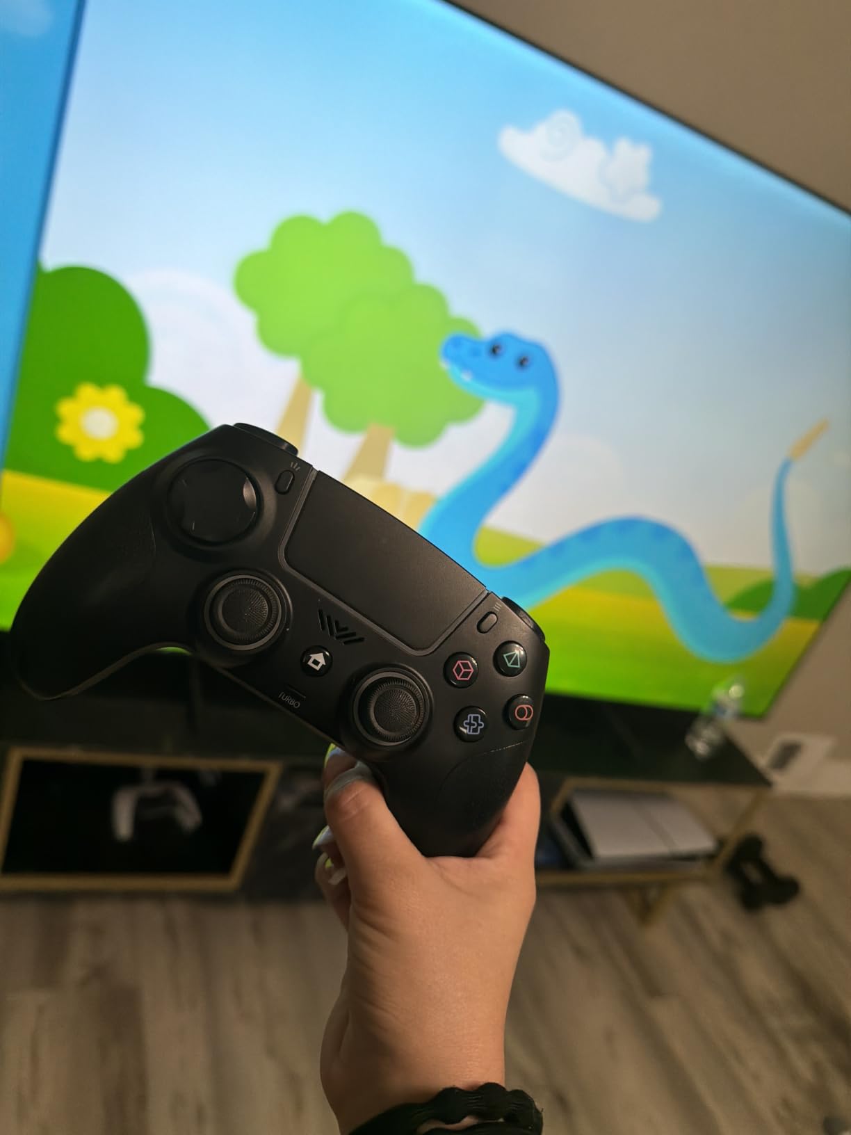 VidPPluing Wireless Controller Compatible with PS5/Android/IOS/MAC/Steam Deck, Gamepad with LED Lighting/Hall Effect Trigger/Turbo/Macro/Dual Vibration/3.5mm Headset Jack/1500 mAh Battery customer photo 2