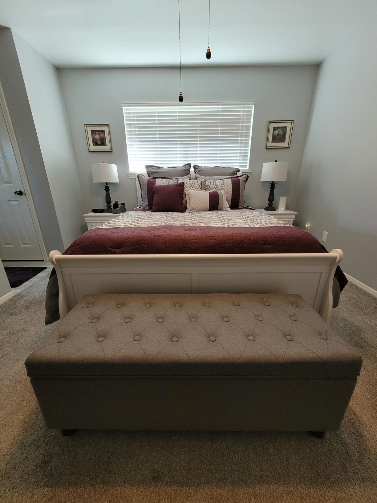 SONGMICS Storage Ottoman, 48 Inches Long Bed End Stool, Solid Wood Legs customer photo 1