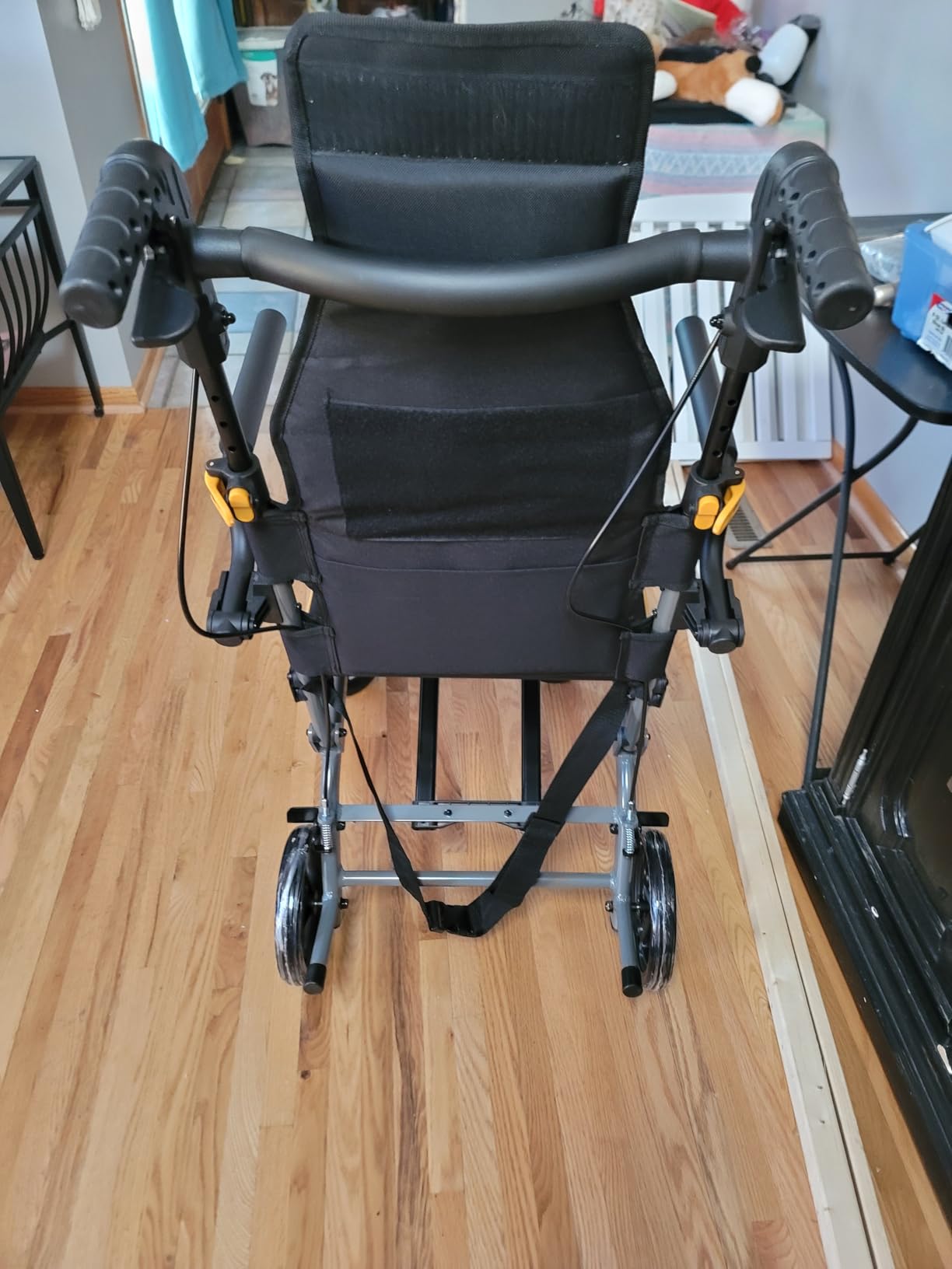 Wheelchairs for Adults Ergonomic Transport Chair Lightweight Foldable with 12-inch Big Wheels for All Terrains Travel Wheelchair with Removable Cushion customer photo 2