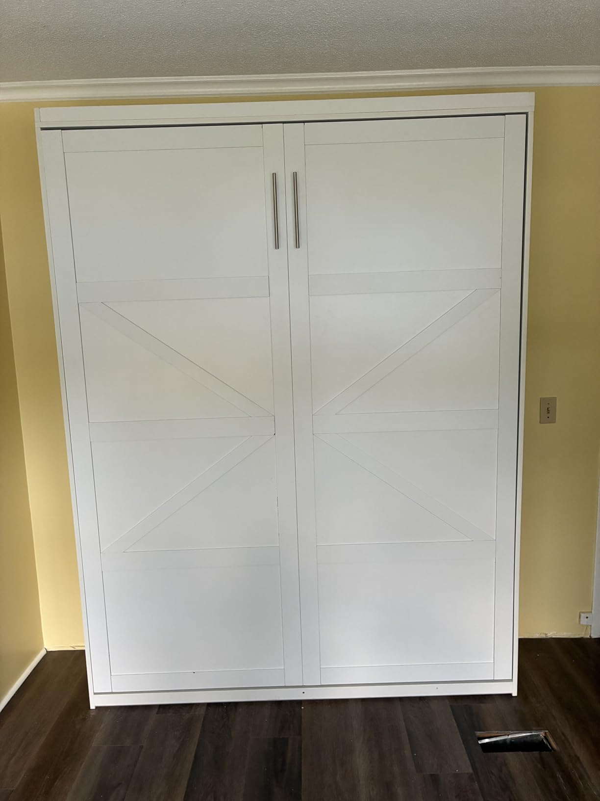 ROOMTEC Queen Size Murphy Bed with Smooth Pneumatic Lift, Space-Saving Wall Bed with Modern Cabinet Design, Easy Installation, Ideal for Guest Rooms, Home Offices, Fits 60
