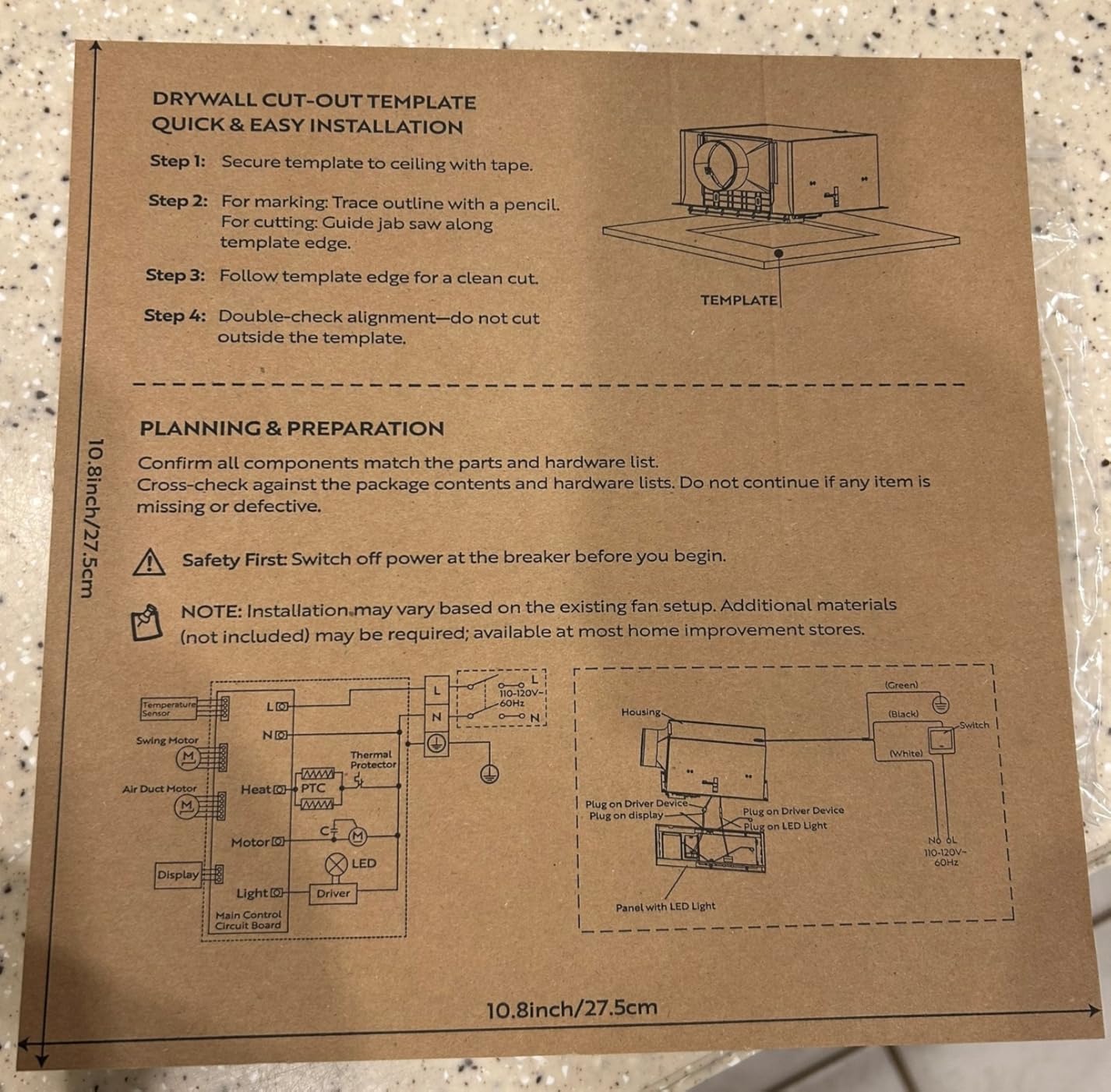 VIVOHOME 4-in-1 Bathroom Exhaust Fan with Light and Heater, 1600W PTC customer photo 1
