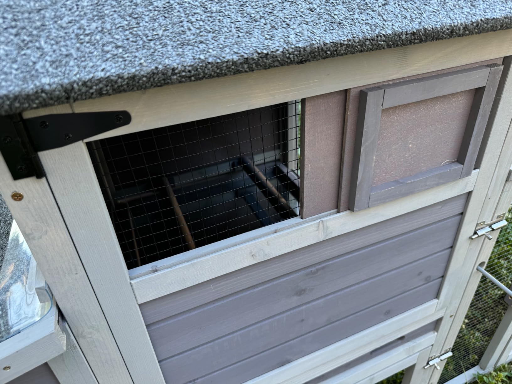 Aivituvin Chicken Coop Hen House, Large Outdoor Wooden Poultry Cage with Ramps, Run, Nesting Box, Removable Tray, Weather-Proof Chicken Cage (Grey, AIR31) customer photo 2