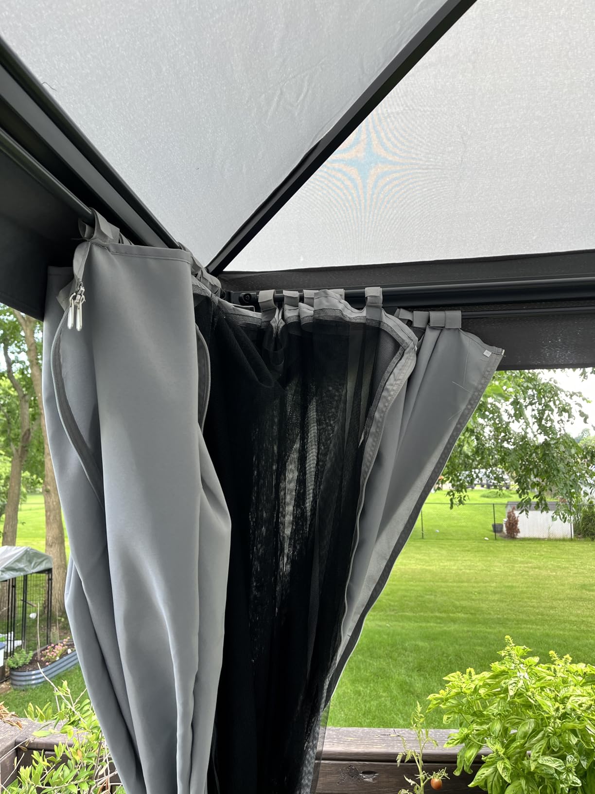 LAUSAINT HOME 12x12 Gazebo Canopy with Netting, Curtains & Double Roof customer photo 1