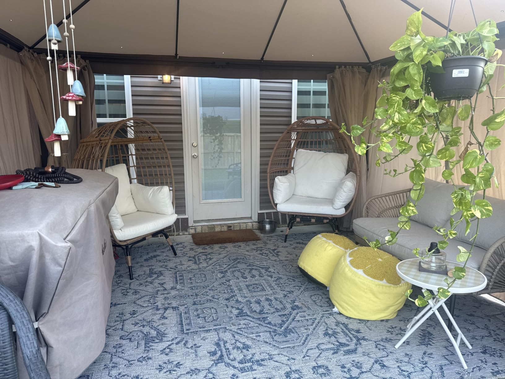 LAUSAINT HOME 12x12 Gazebo Canopy with Netting, Curtains & Double Roof customer photo 2