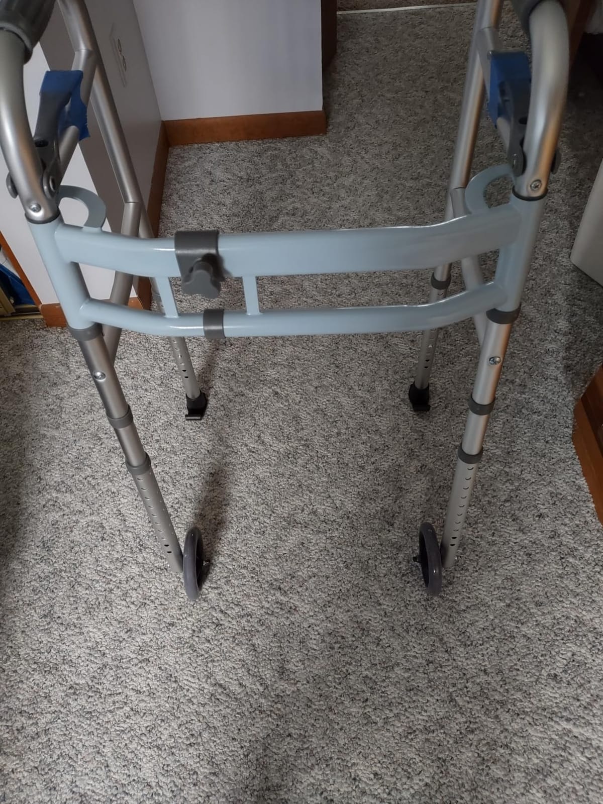 Folding Narrow Upright Walkers for Seniors - with Removable Armrests, Adjustable Width Lightweight Narrow Walker for Elderly and Bariatric, 450lb Heavy Duty Platform Walker for Small Spaces customer photo 2