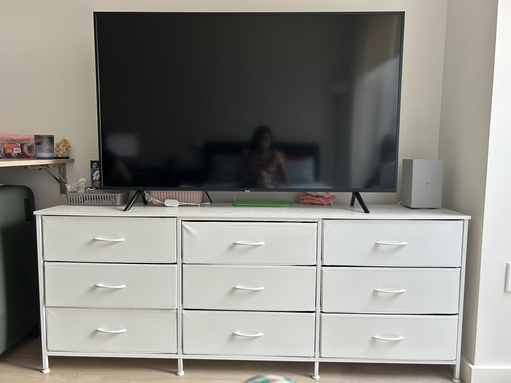 SONGMICS Dresser with 9 Fabric Drawers, TV Stand for TVs Up to 55 Inches customer photo 2