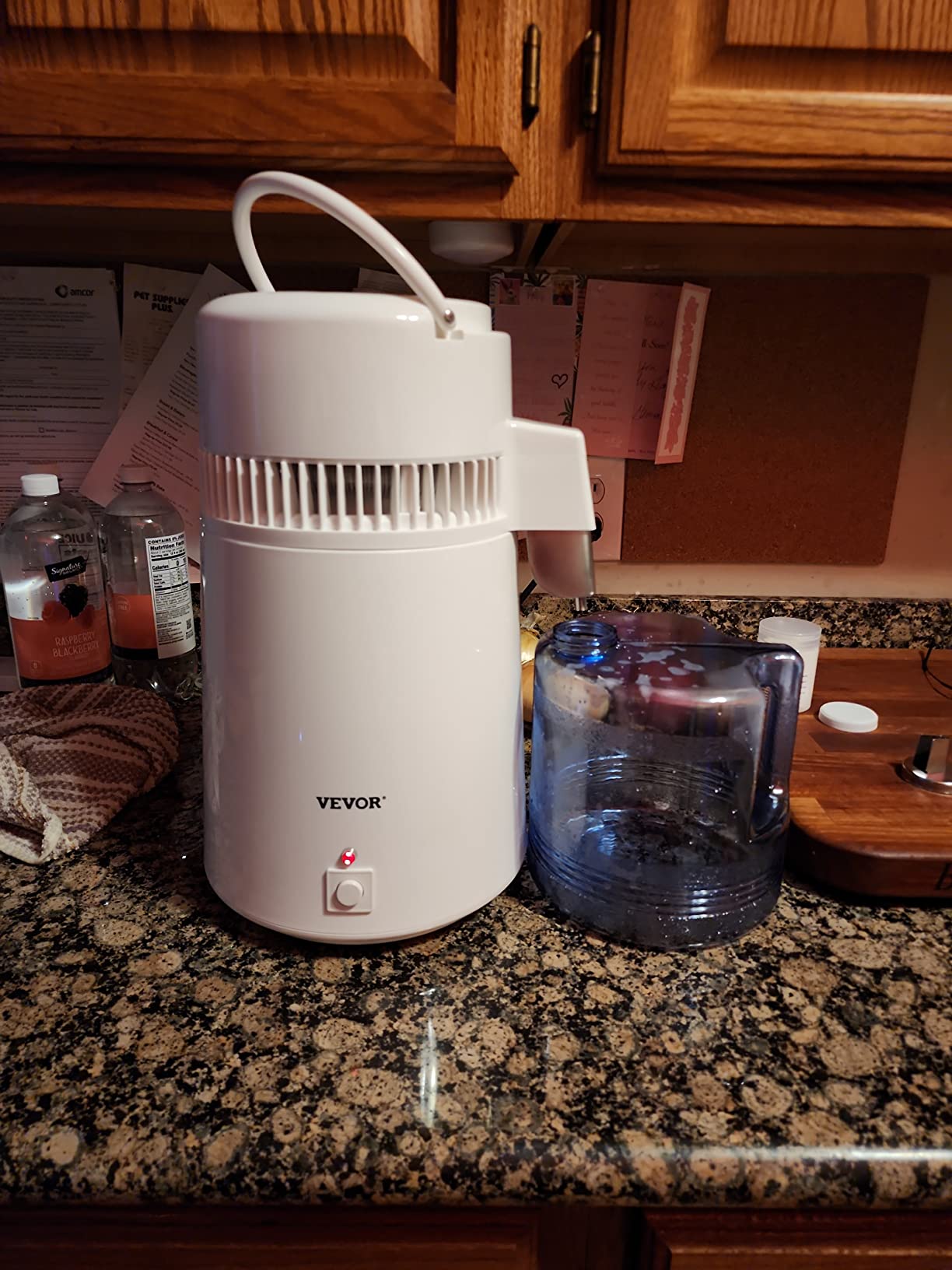 VEVOR Water Distiller, 6L/1.6 Gal Distilled Water Maker Countertop, 900W Distilling Machine with Glass Carafe, 0–99H Timer, Time & Temp Display, 2-Layer 304 Stainless Steel Distill for Home, Navy customer photo 1