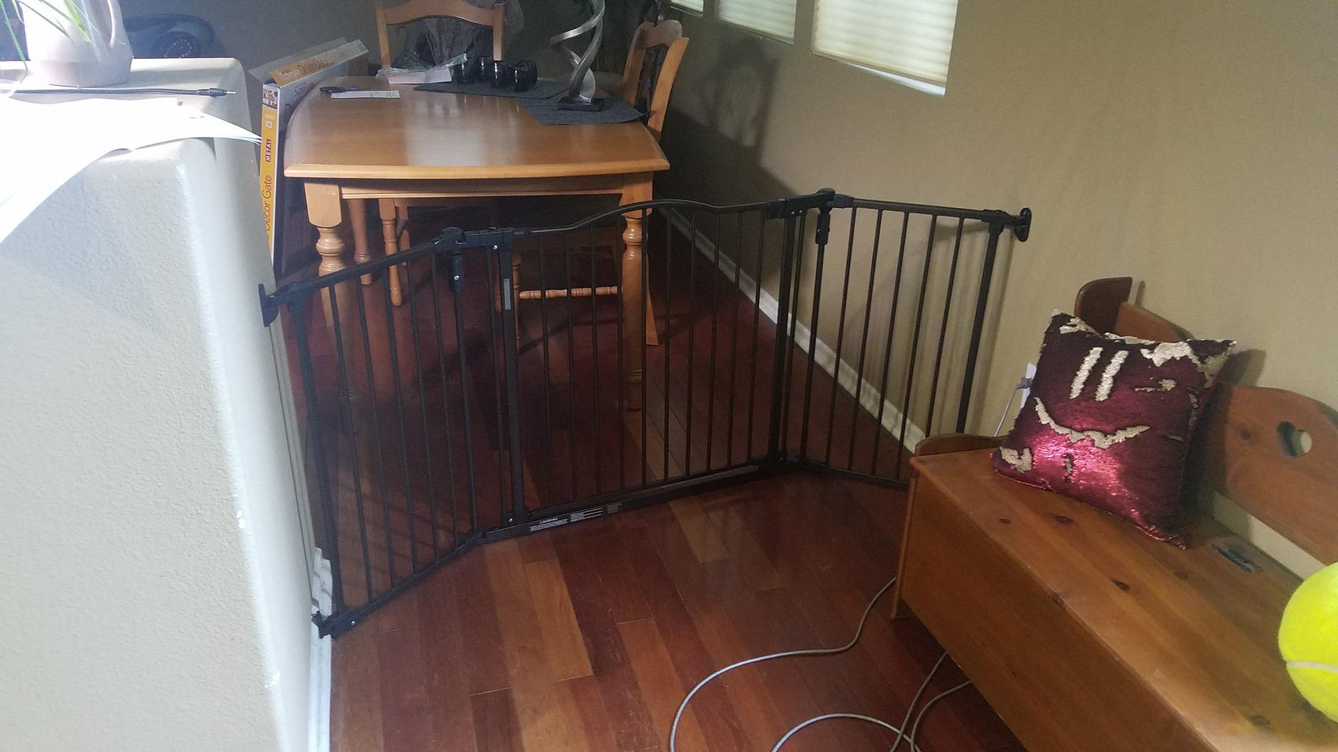 Toddleroo by North States - Deluxe Décor Universal Fit Safety Gate: Hardware Mounted Extra Wide Metal Baby Gate with Tall Baseboard Mounts, Adjustable Child Gate; 38.3