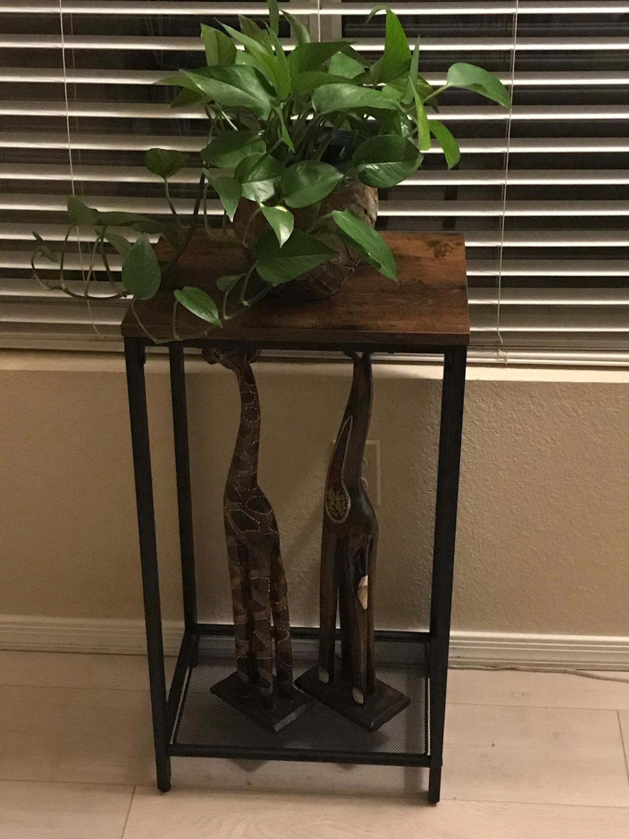 VASAGLE End Table with Charging Station, Narrow Side Table, Nightstand customer photo 1