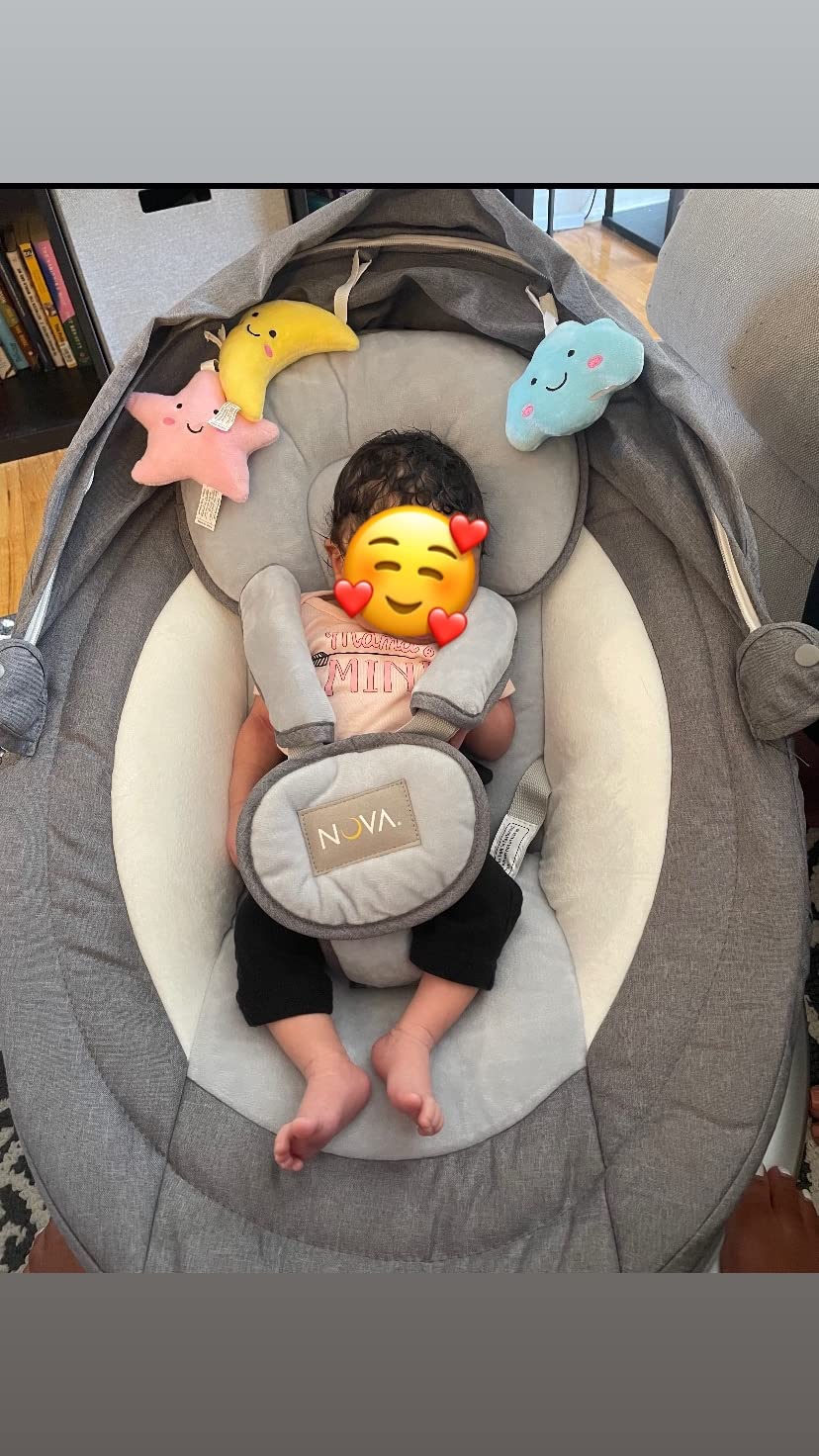 Jool Baby Nova Baby Swing for Infants – Bluetooth Music, Remote (Oatmeal) customer photo 2